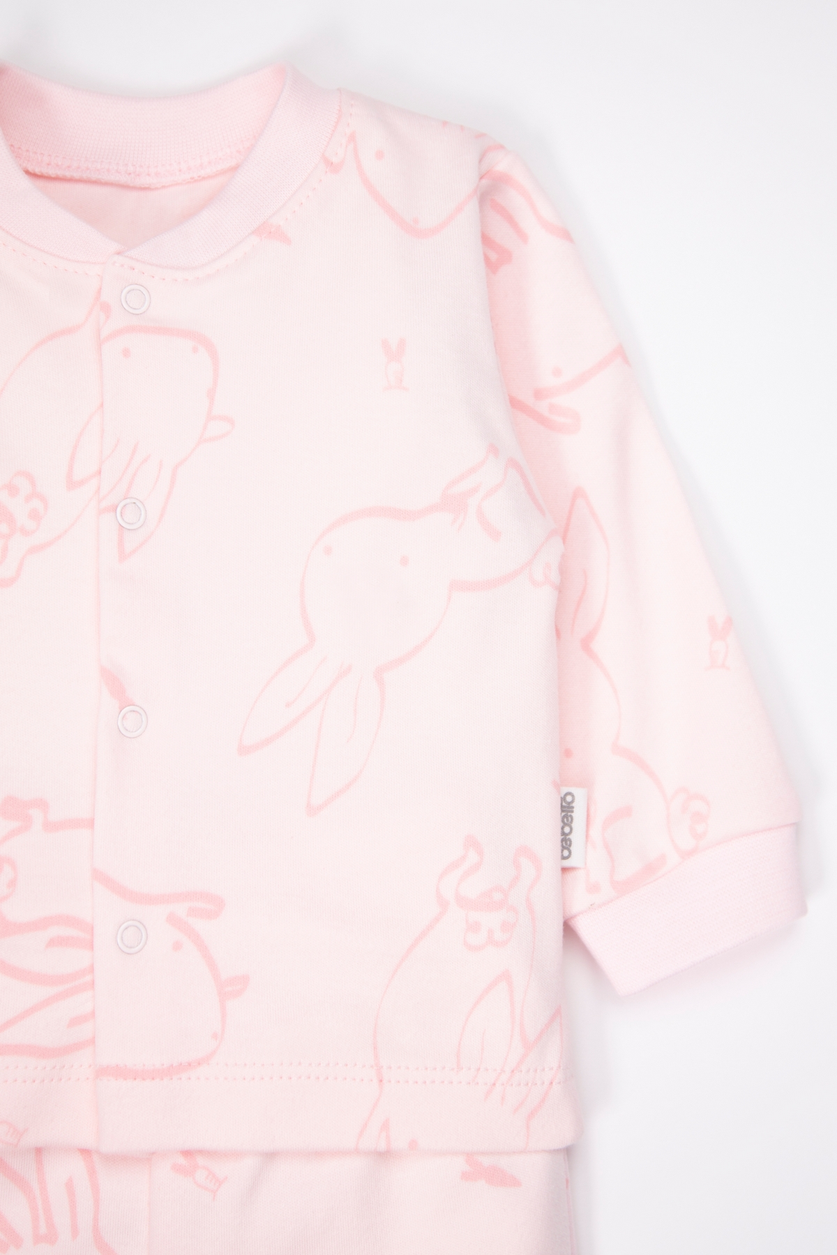 İNTERLOK PATİKLİ PİJAMA TAKIMI 2Lİ (RABBIT AND CARROTS) PEMBE
