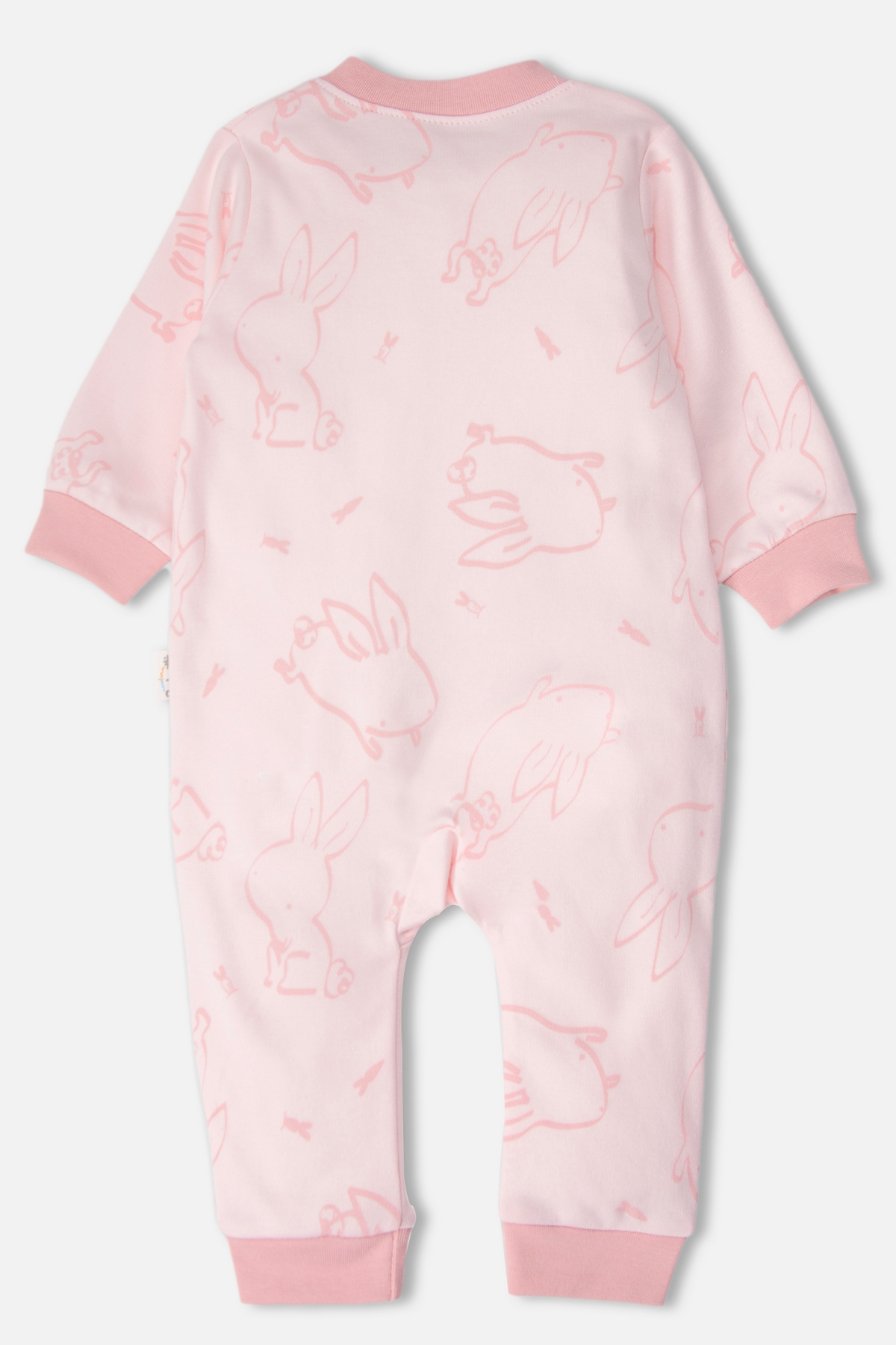 İNTERLOK PATİKSİZ TULUM (RABBIT AND CARROTS) PEMBE
