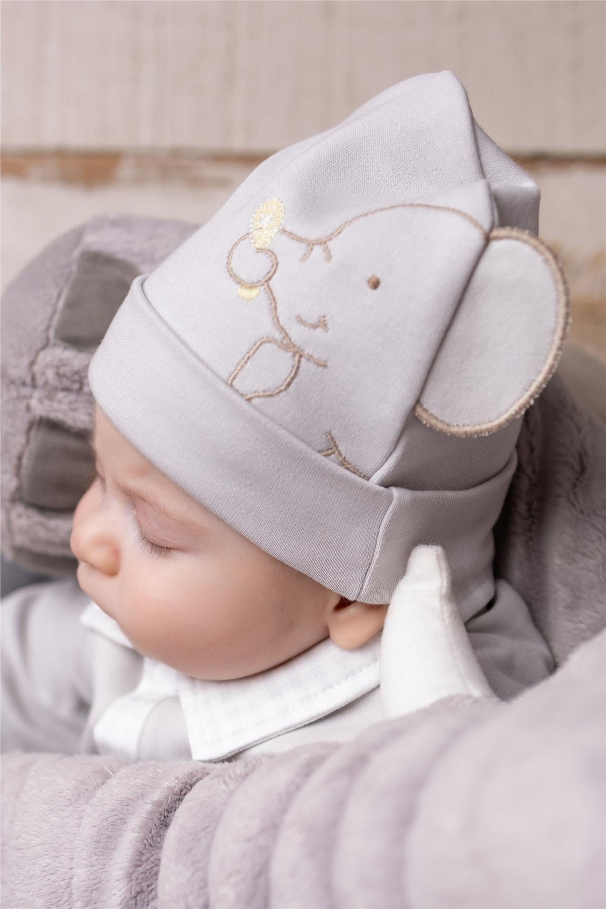 İNTERLOK ŞAPKA 2Lİ (LITTLE ELEPHANT) GRİ
