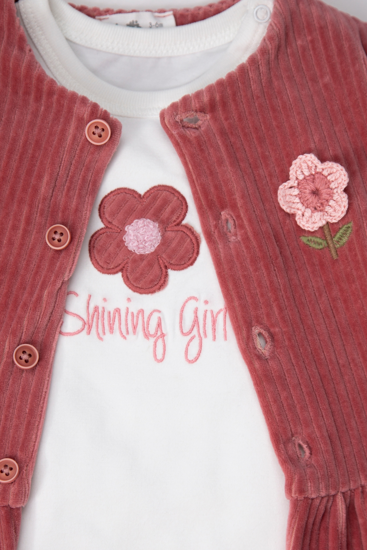 KADİFE HIRKA 3LÜ TAKIM (SHINING GIRL) GÜL KURUSU