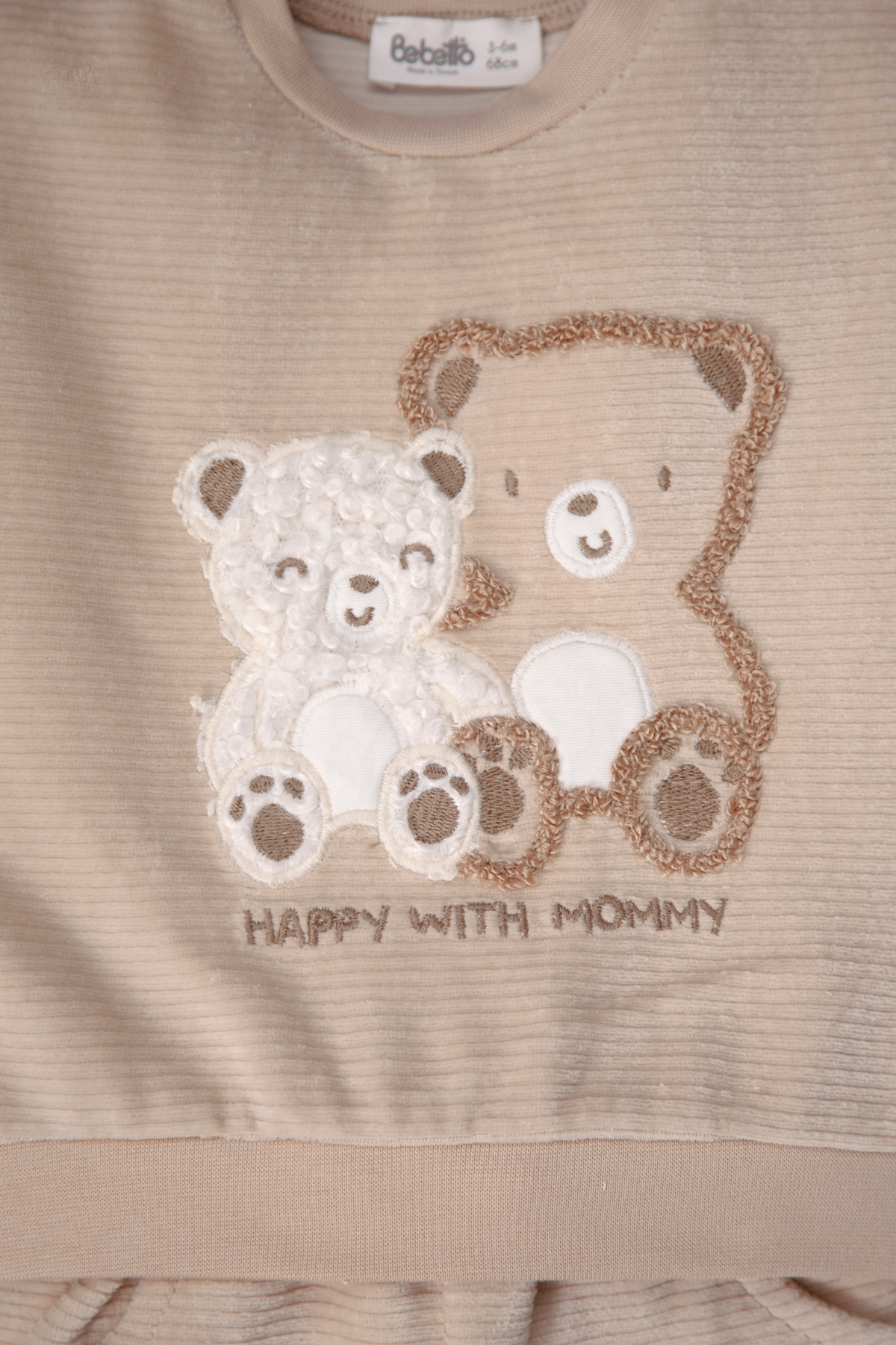 KADİFE SWEAT 2Lİ TAKIM (HAPPY WITH MOMMY) BEJ