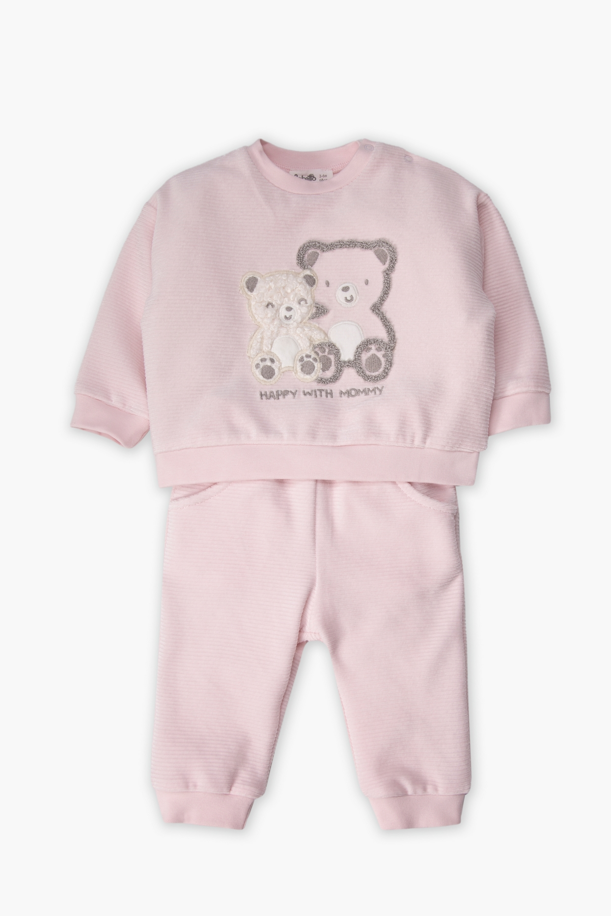 KADİFE SWEAT 2Lİ TAKIM (HAPPY WITH MOMMY) PEMBE
