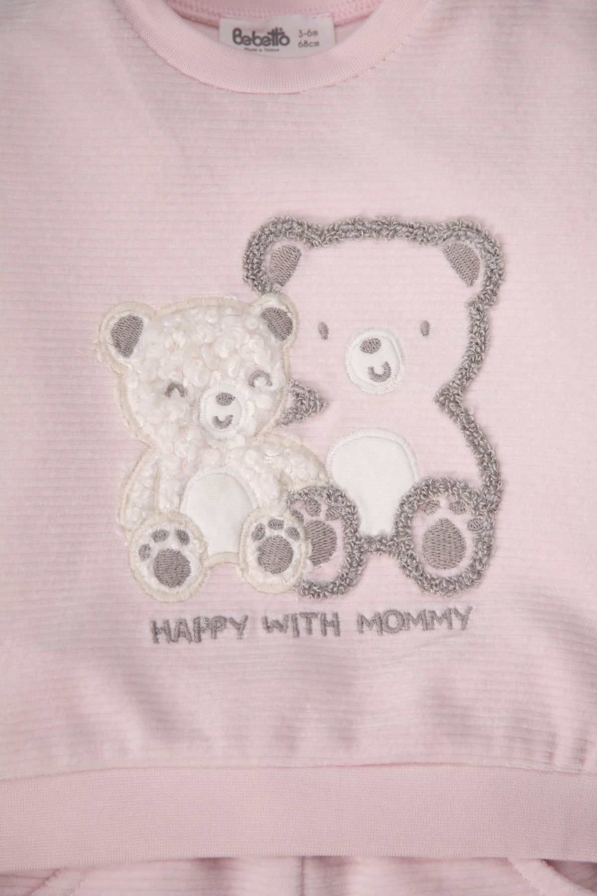 KADİFE SWEAT 2Lİ TAKIM (HAPPY WITH MOMMY) PEMBE