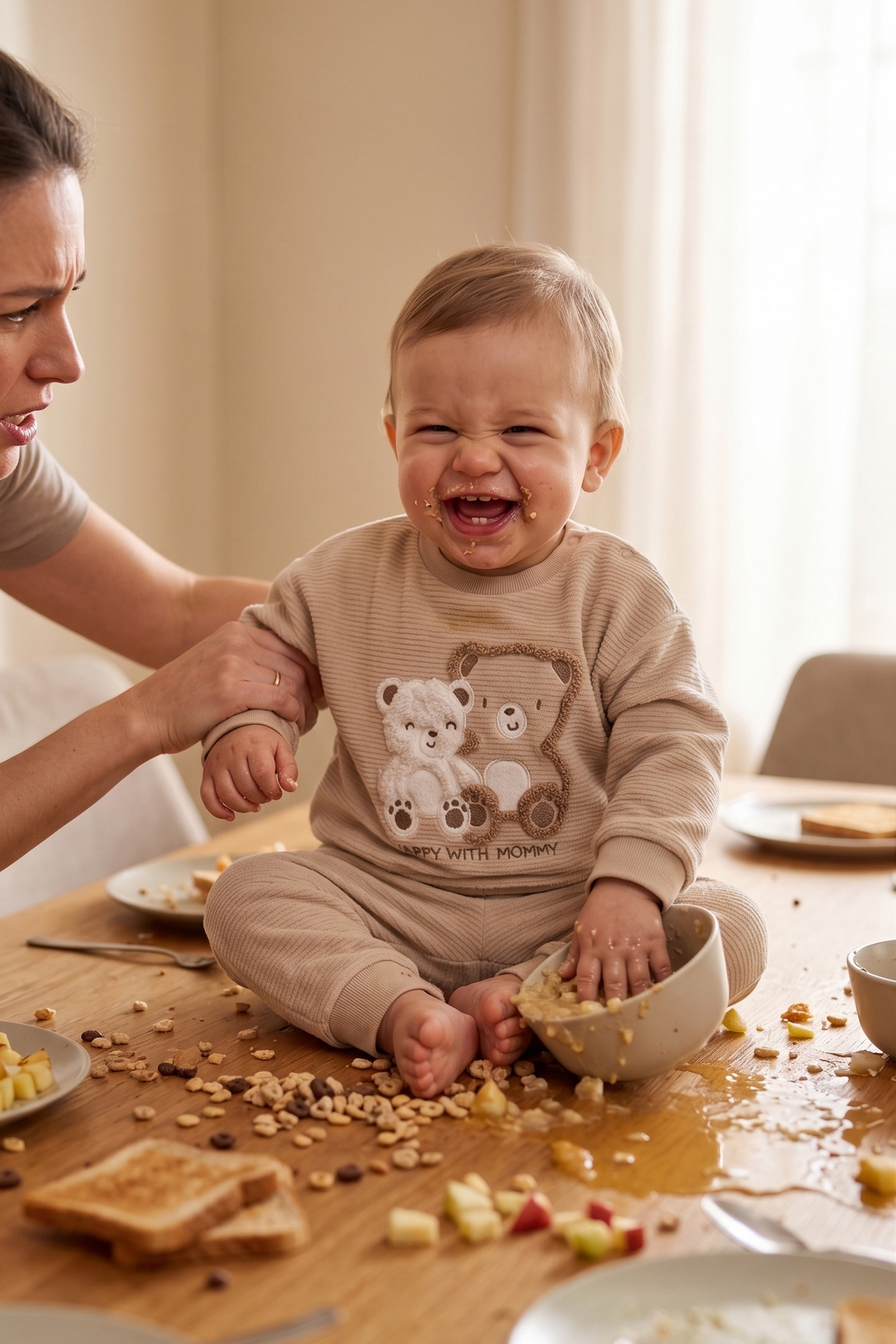KADİFE SWEAT 2Lİ TAKIM (HAPPY WITH MOMMY) BEJ