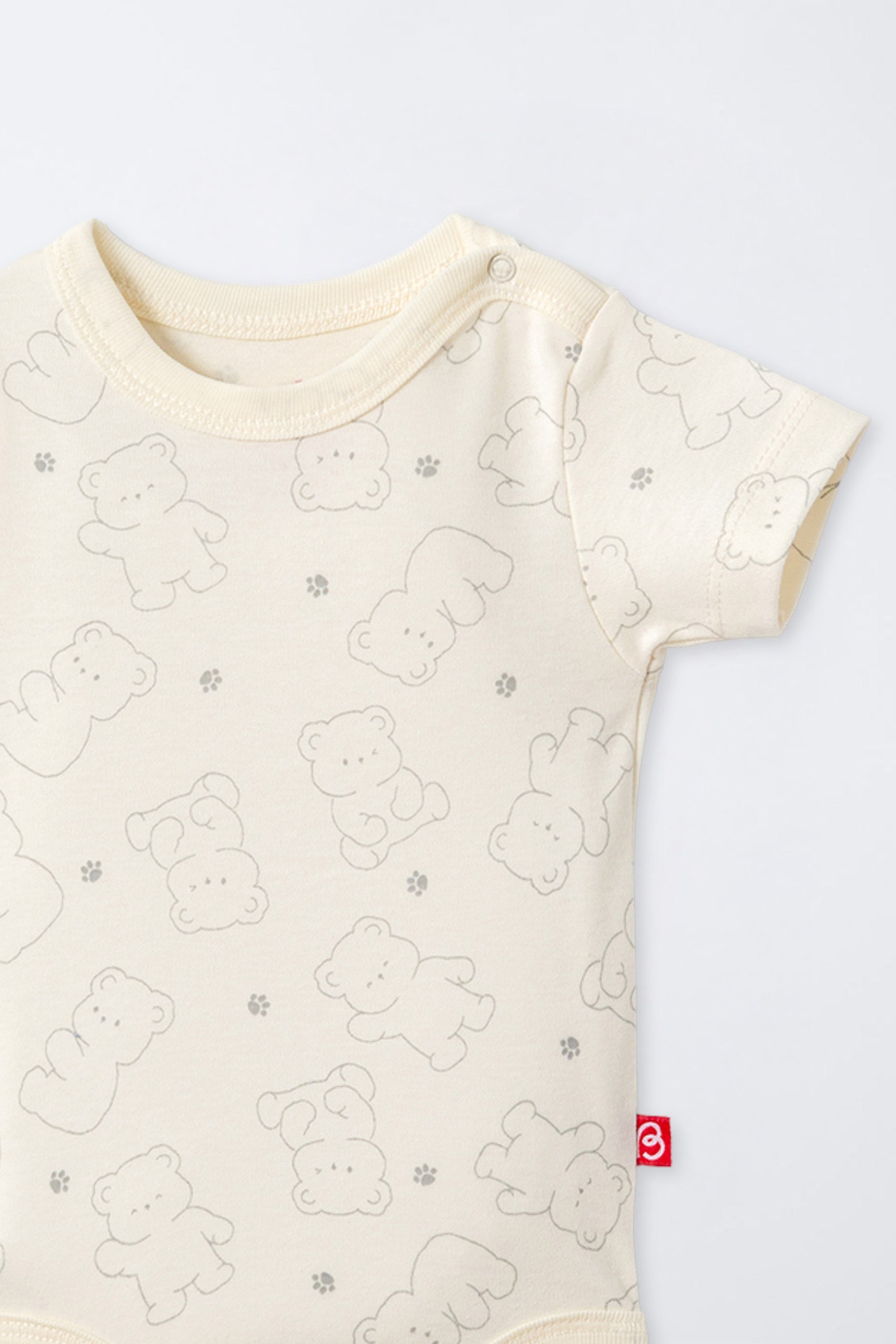 KISA KOLLU BODY 3LÜ (CUTE BEAR) GRİ MELANJ