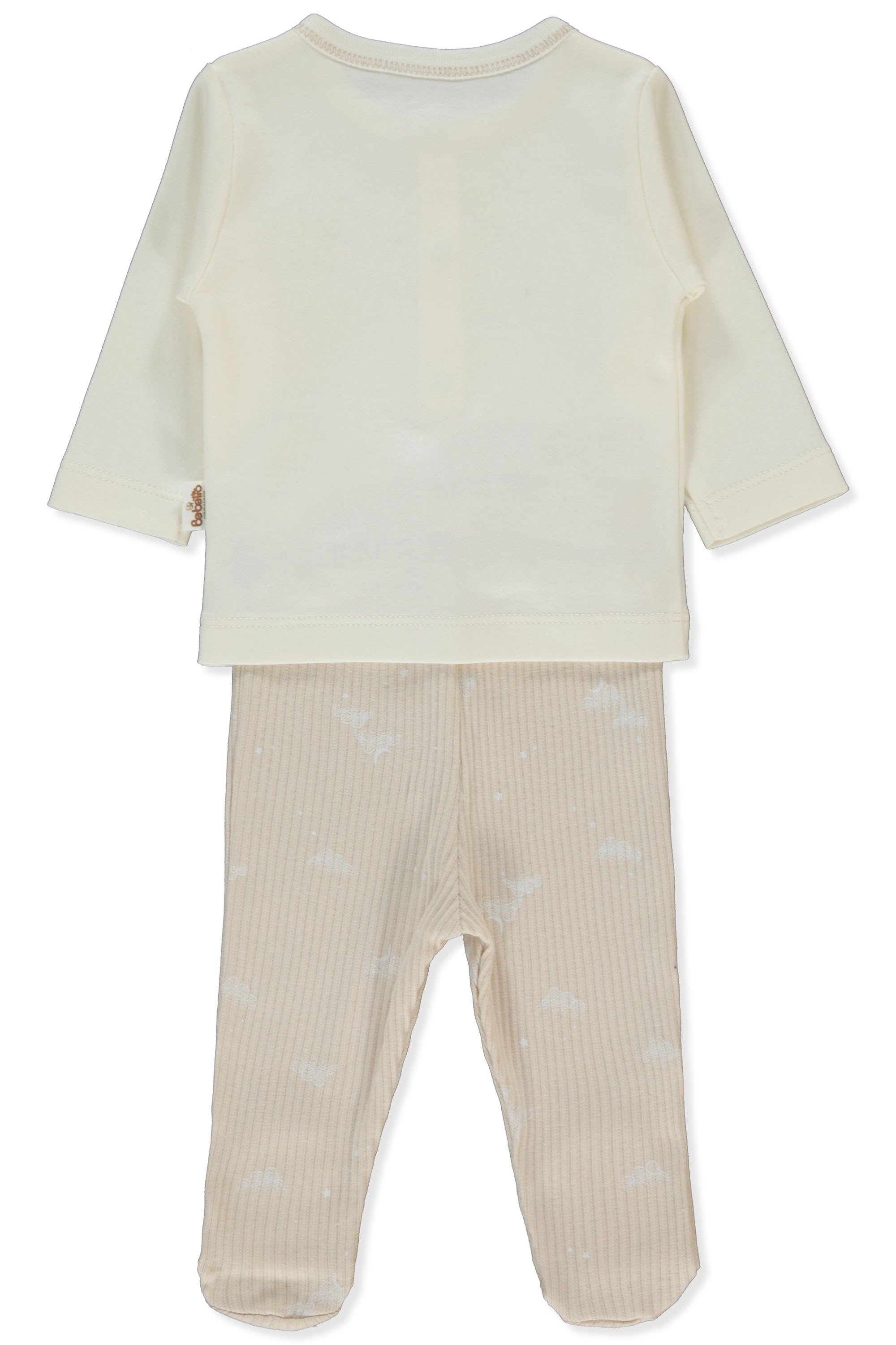 ORGANİK RAPORLU KAŞKORSE PATİKLİ PİJAMA TAKIMI 2LI (ORGANIC BORN WITH LOVE) BEJ