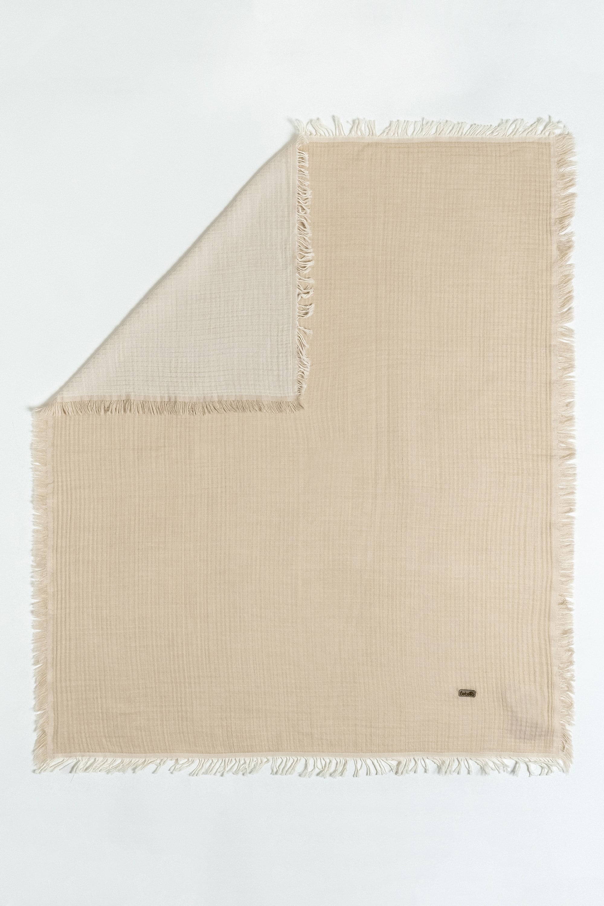 SAÇAKLI MÜSLİN BATTANİYE (ÇİFT TARAFLI) BEJ