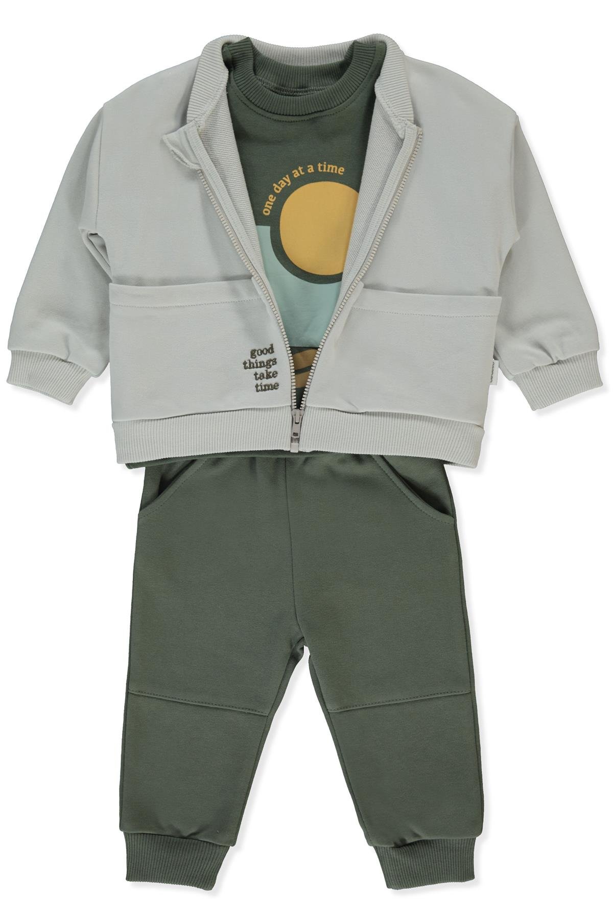 ÜÇ İP KAPŞONLU HIRKA 3LÜ TAKIM (GOOD THINGS) HAKİ