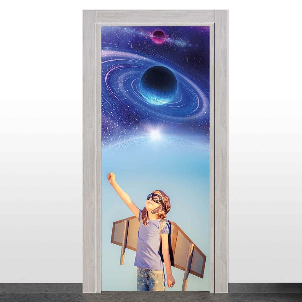 Çocuk ve Gökyüzü Temalı Kapı Giydirme 