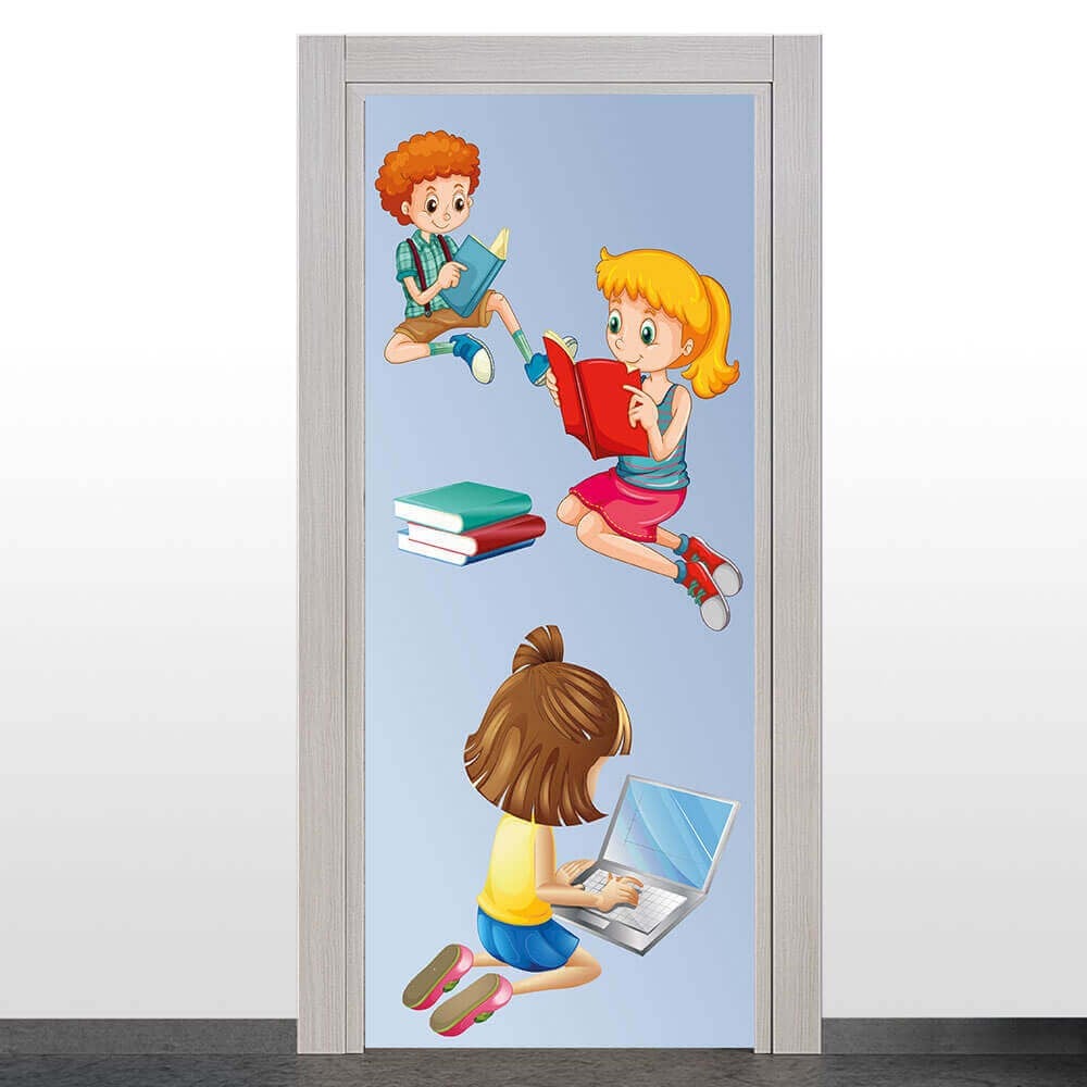 Çocuk ve Kitap Temalı Kapı Giydirme