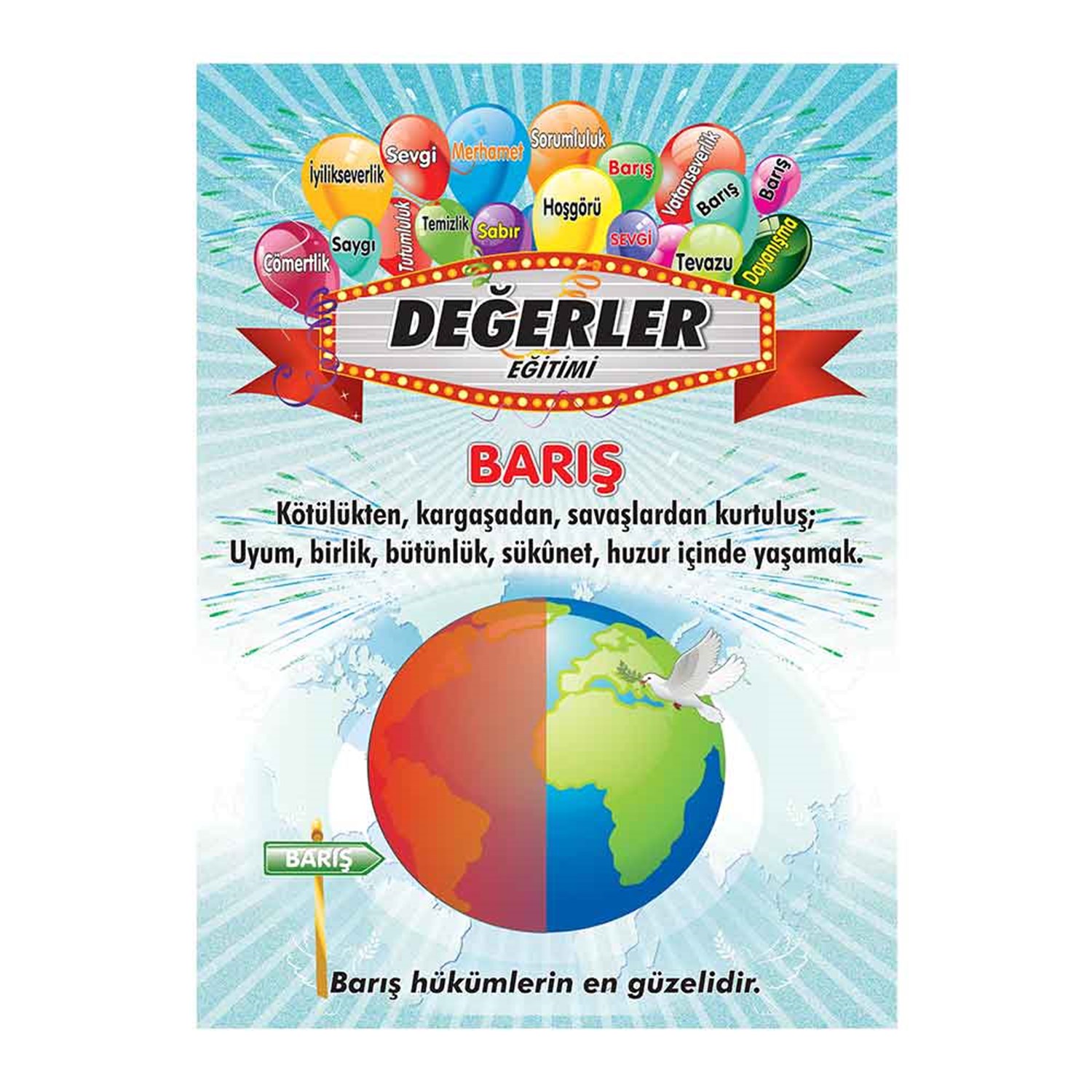 Değerler Eğitimi AfişleriDeğerler Ders Afişi Barış