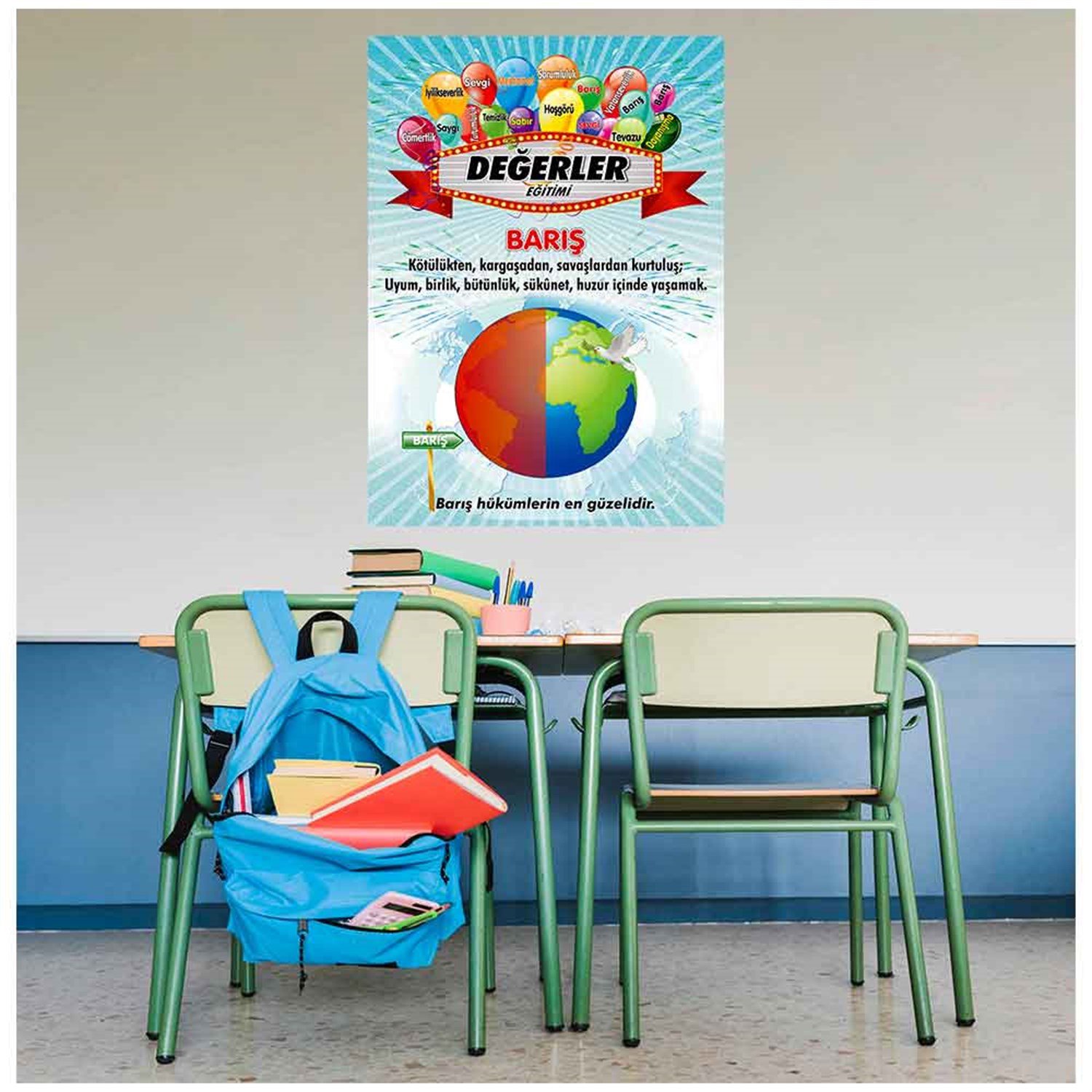 Değerler Eğitimi Afişleri Ders Afişi Barış