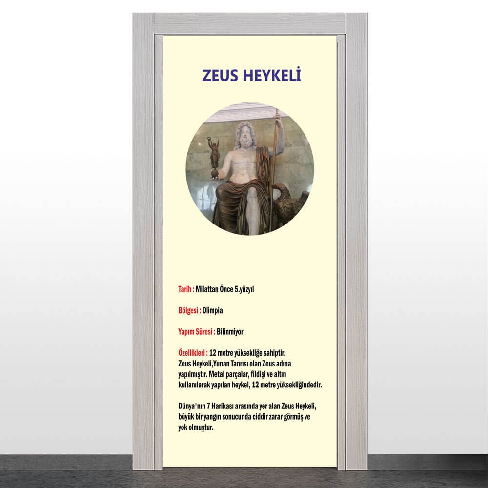 Dünyanın 7 Harikası - Zeus Heykeli Kapı Giydirme