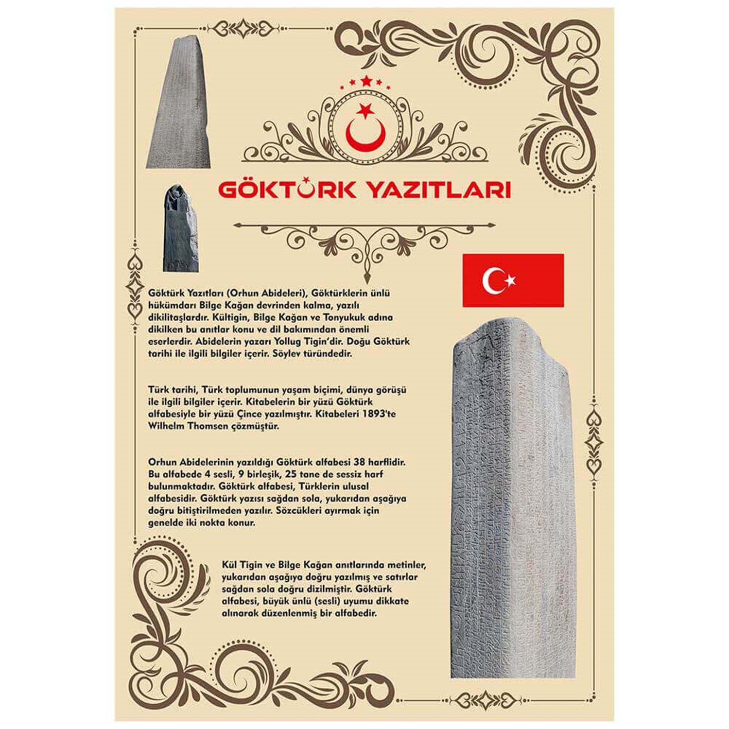 Göktürk Yazıtları Tarih Posteri