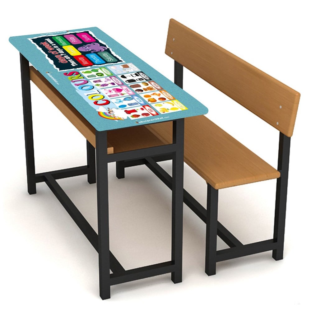 gzl55İngilizce Renkler Gizil Öğrenme Lastikli Sıra ÖrtüsüGizil Öğrenme Baskılı Sıra ÖrtüsüOkularenkkat