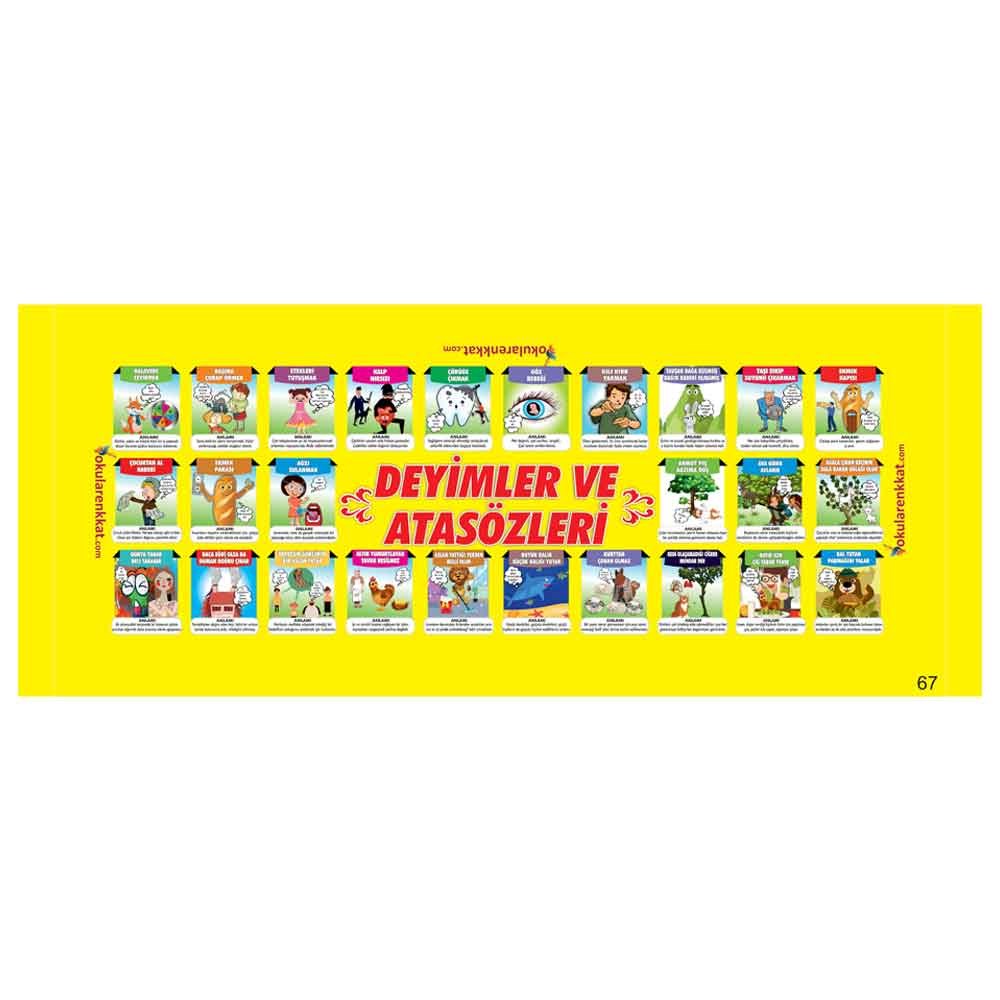 gzl67Deyimler ve Atasözleri Gizil Öğrenme Lastikli Sıra ÖrtüsüGizil Öğrenme Baskılı Sıra ÖrtüsüOkularenkkat