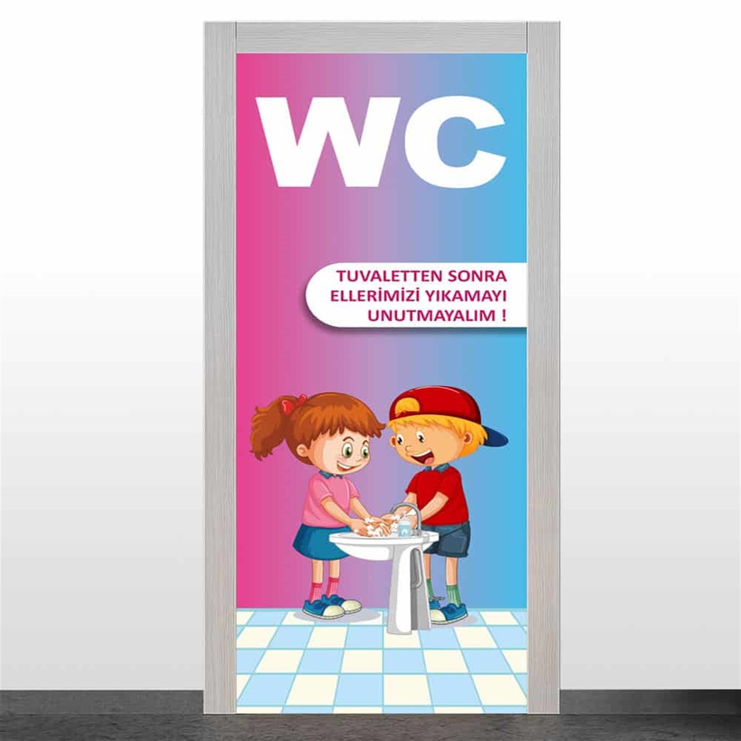 Kız Erkek WC Kapı Giydirme