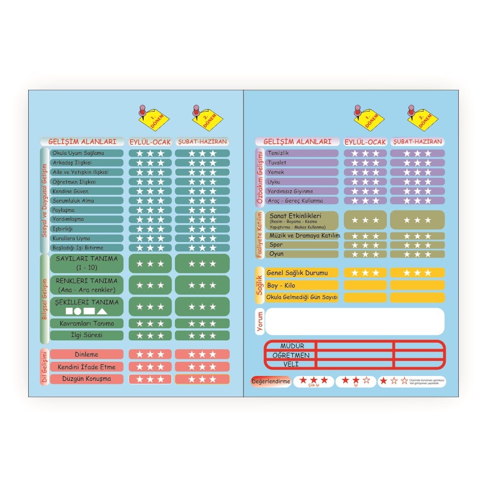 krn2Okul Öncesi Eğitimi Başarı Belgesi - Anaokulu Öğrenci KarnesiKarne DosyasıOkularenkkat