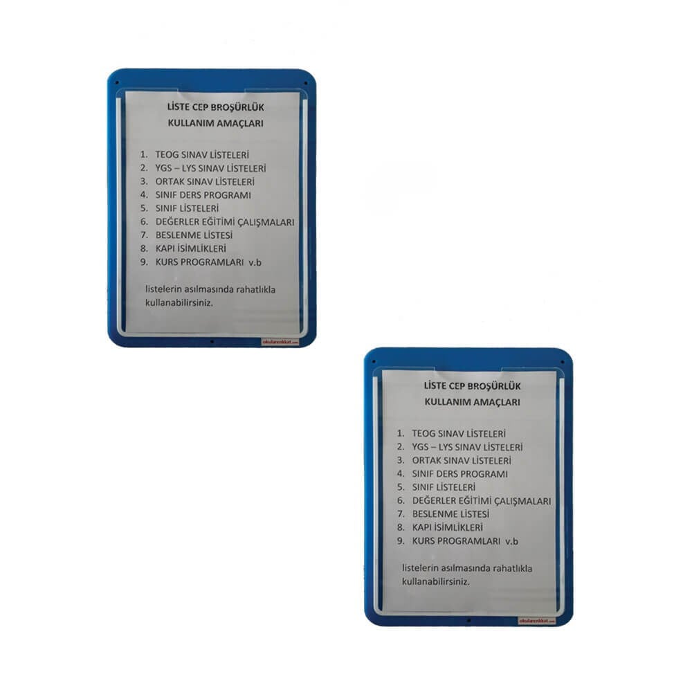 Okul Dolap İsimliği ( Liste Cep Broşürlük)