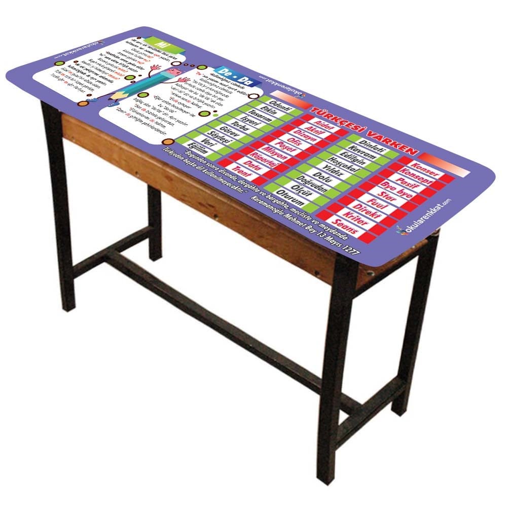 orksö026Lastikli Sıra ÖrtüsüGizil Öğrenme Baskılı Sıra ÖrtüsüOkularenkkat