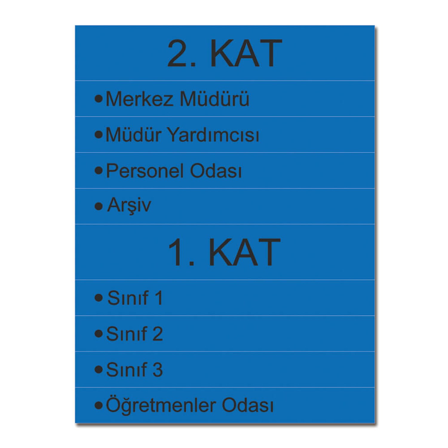 Ortaokul Kat Yönlendirme Levhası (Kat Planı)