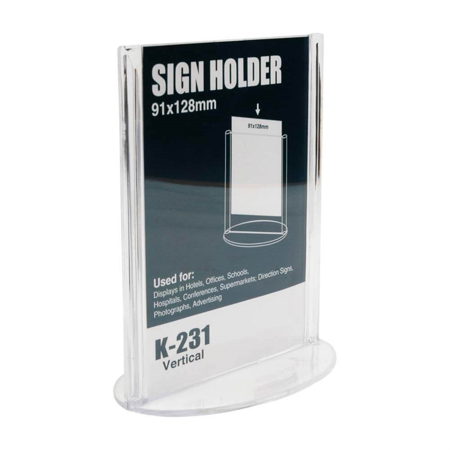 Oval Tabanlı Masaüstü Dikey Menü Tutucu-Föylük(91X128mm)