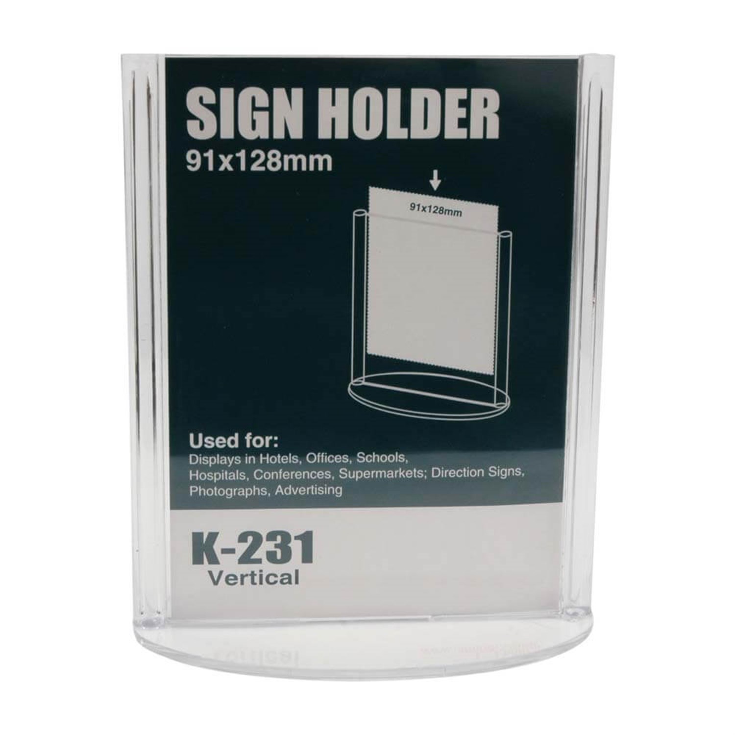 Oval Tabanlı Masaüstü Dikey Menü Tutucu-Föylük(91X128mm)