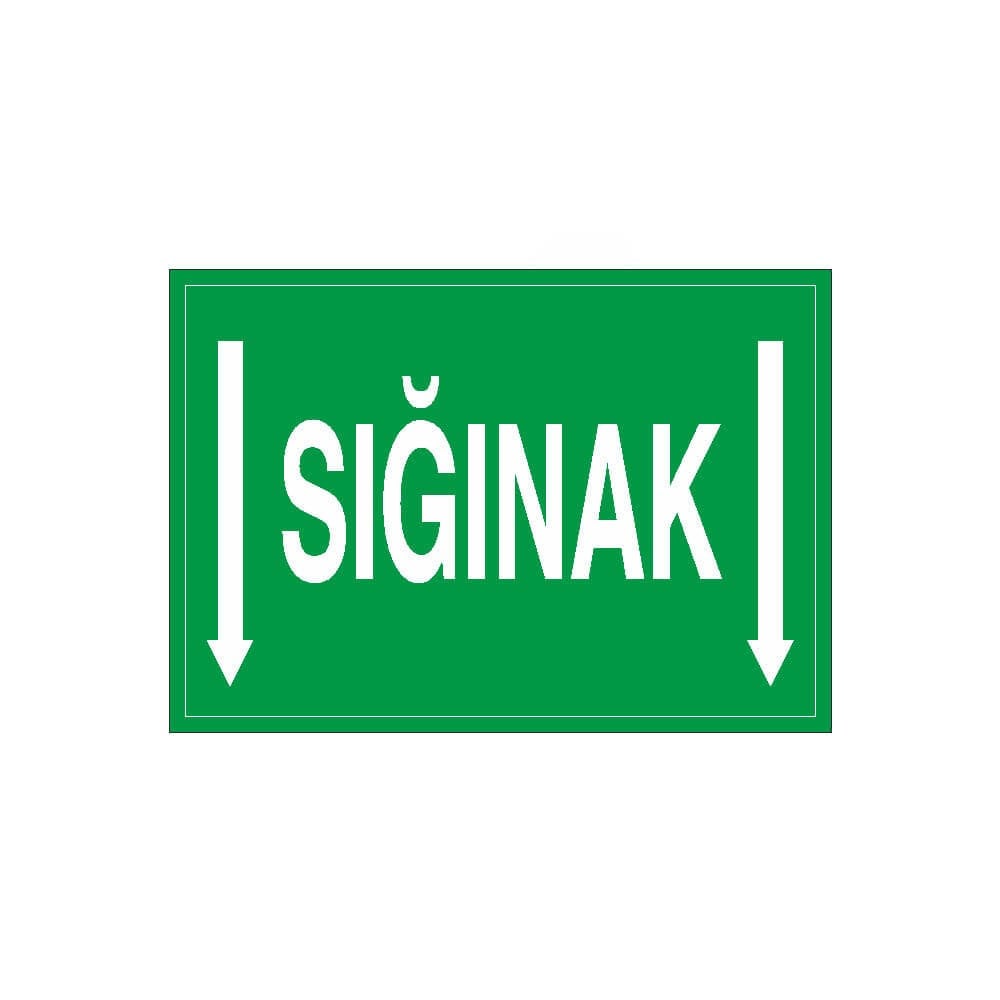 Sığınak Aşağı Ok uyarı levhaları