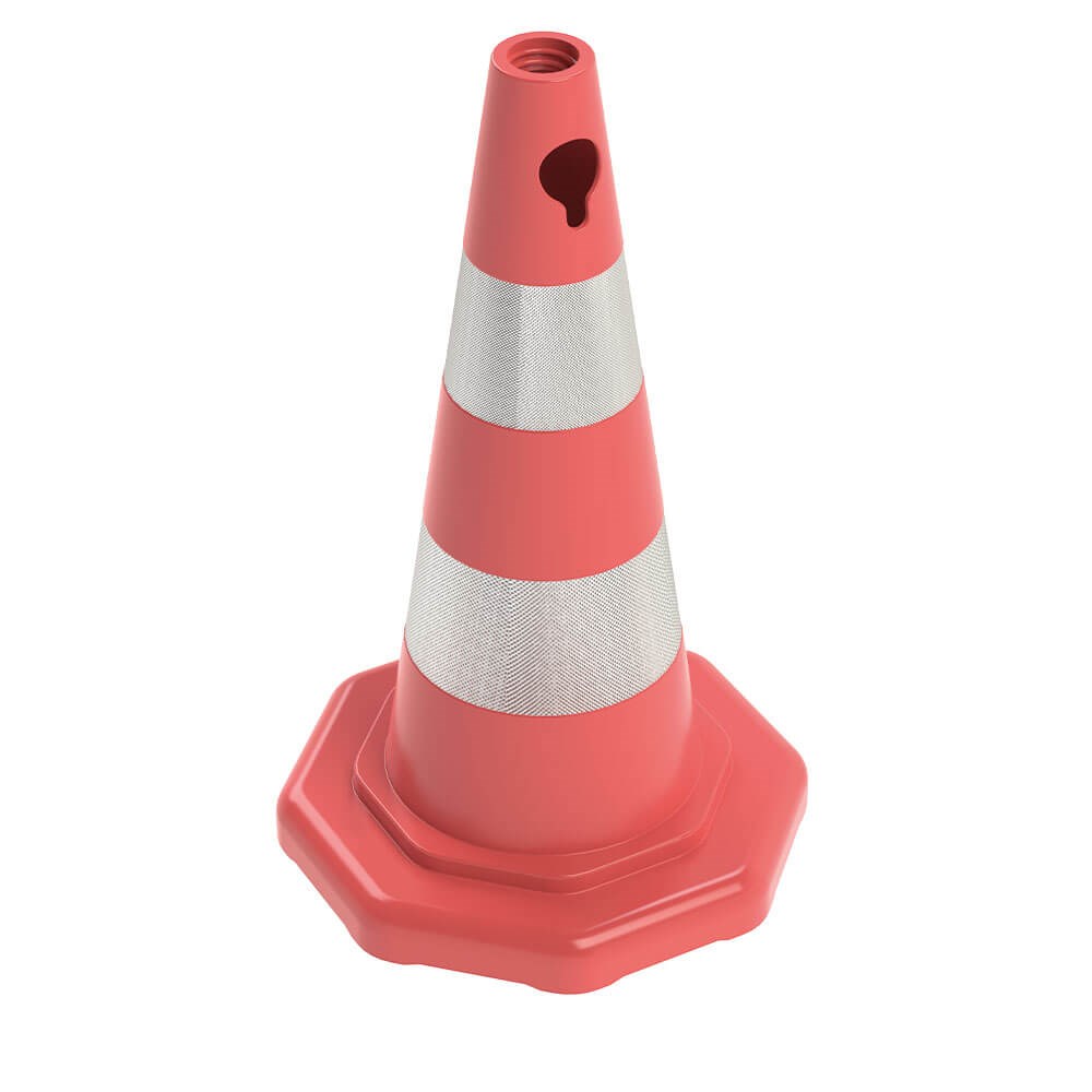 Trafik Konisi Sekizgen Pvc - 50 cm - Reflektifli