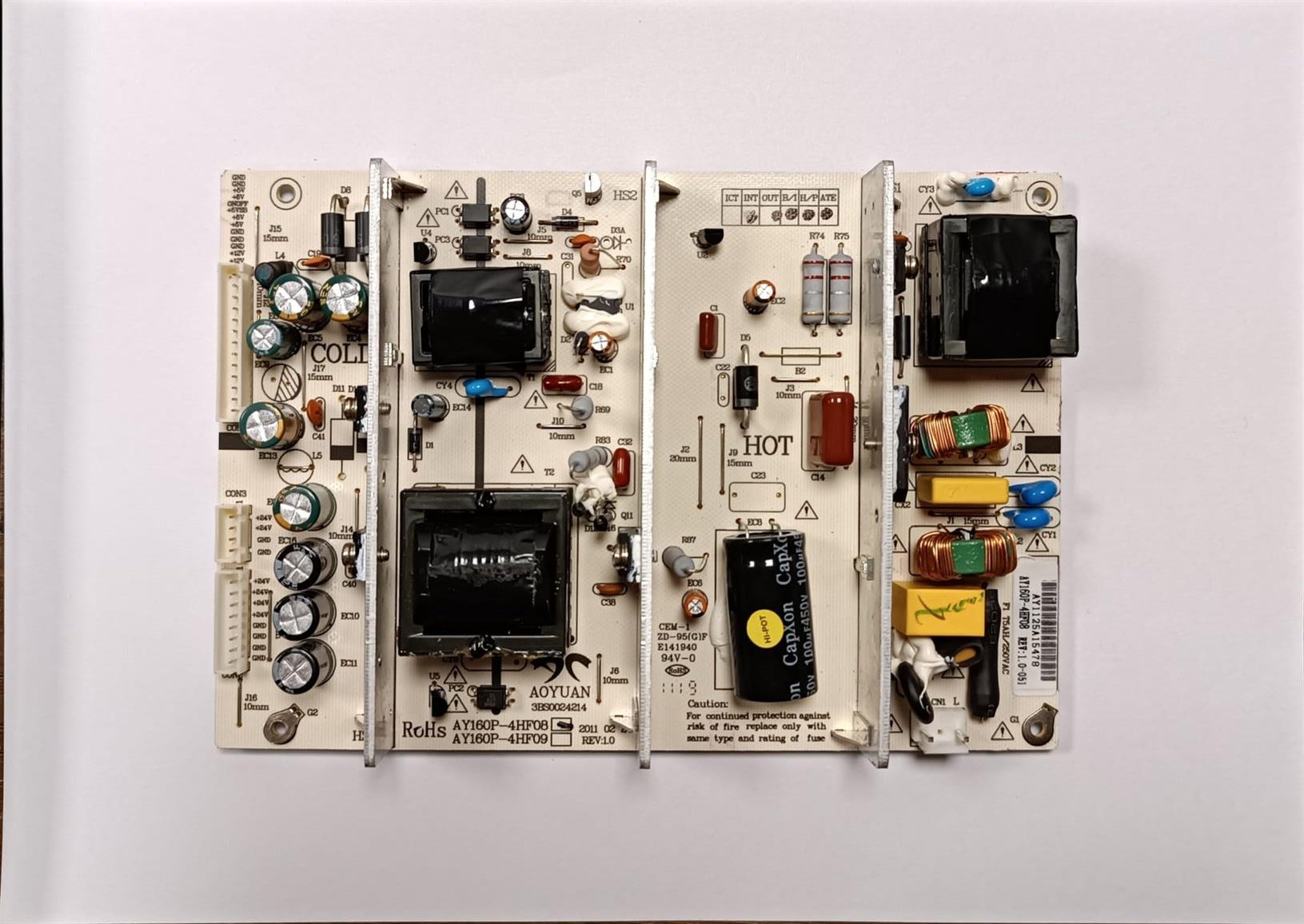 AWOX TV YEDEK PARÇAAWOX AY160P-4HF08, AY160P-4HF09 REV:1.0 POWER-INVERTER BOARD