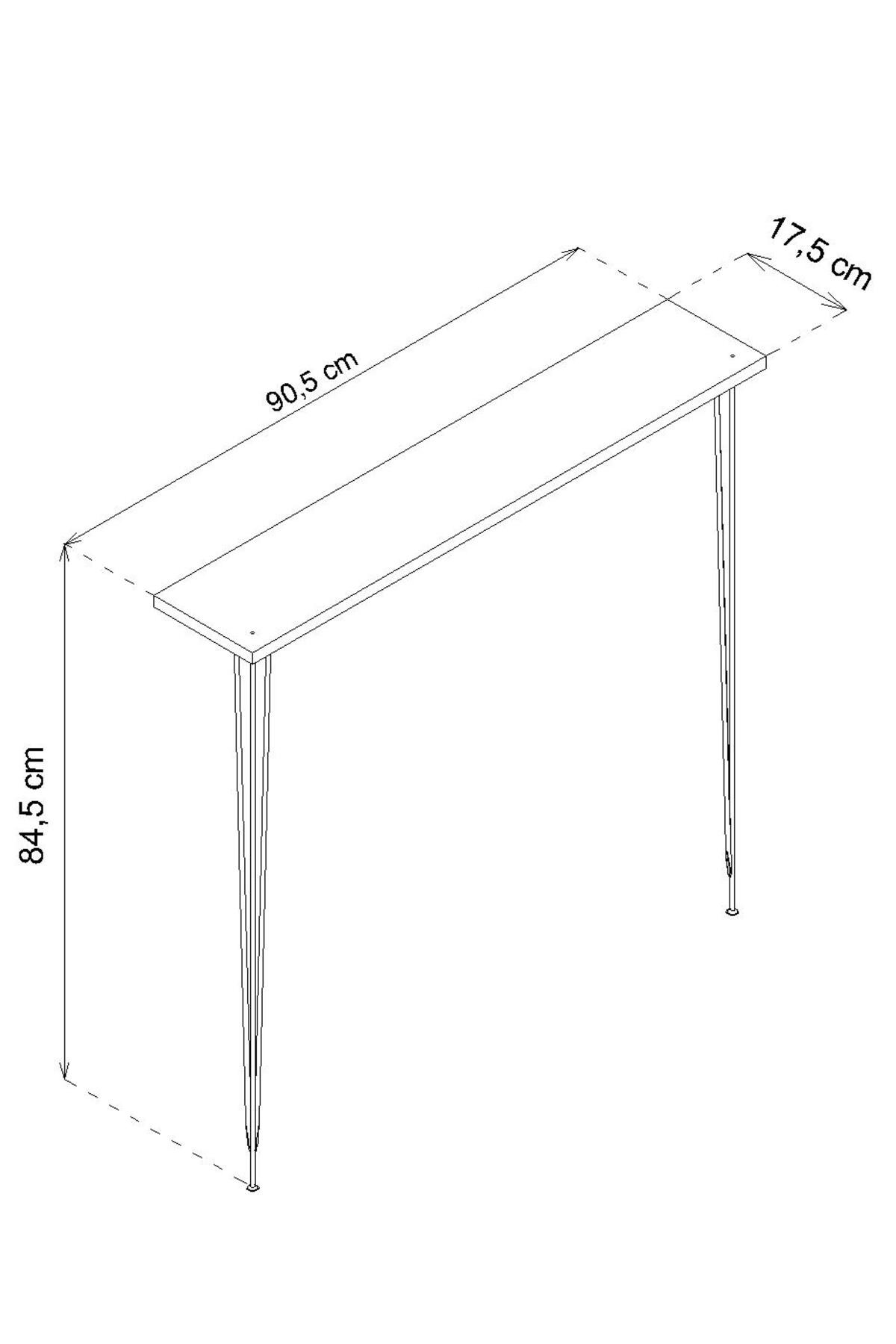 Ayna / DresuarViolet Minimalist Metal Ayaklı Dar Dresuar Dekoratif Petek Üstü Dresuar 90 Cm
