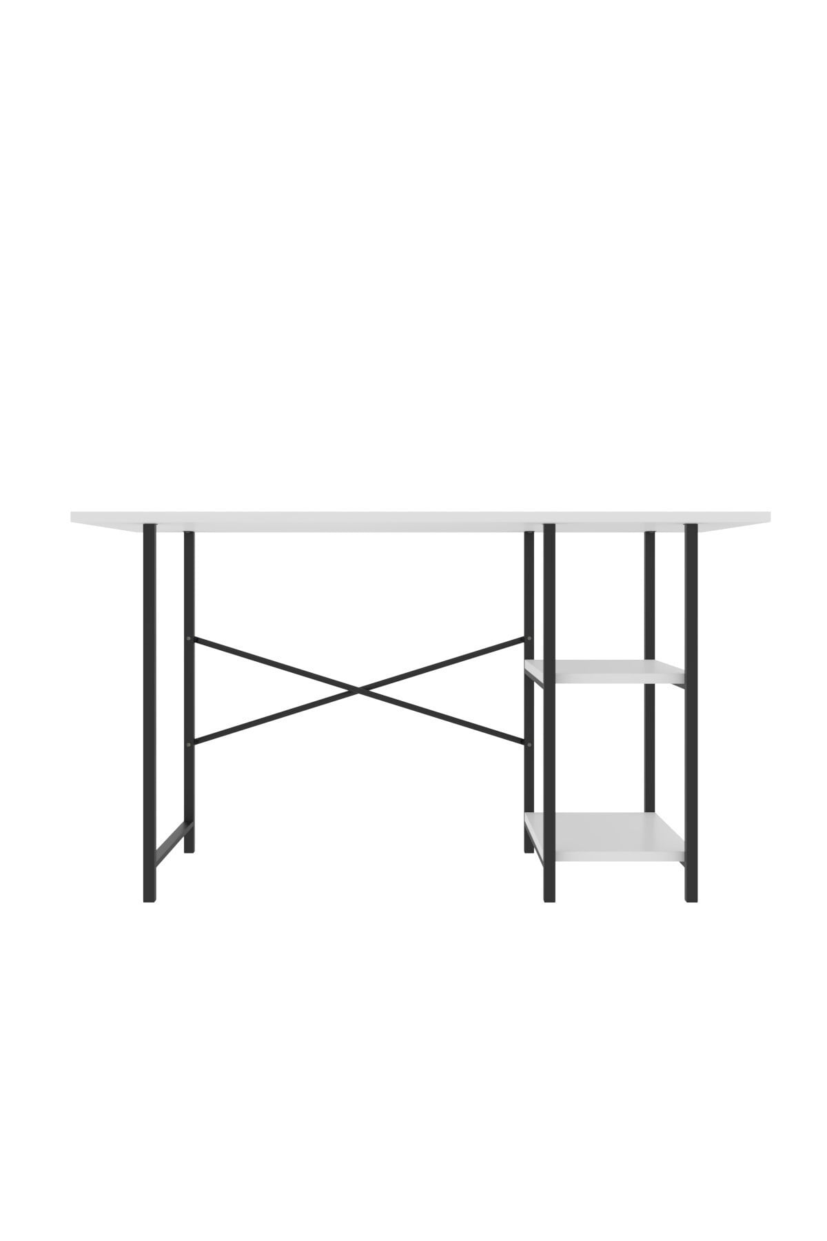 Çalışma Masası2 Raflı Çalışma Masası 60x120 - Bilgisayar Ofis Ders Masası Beyaz