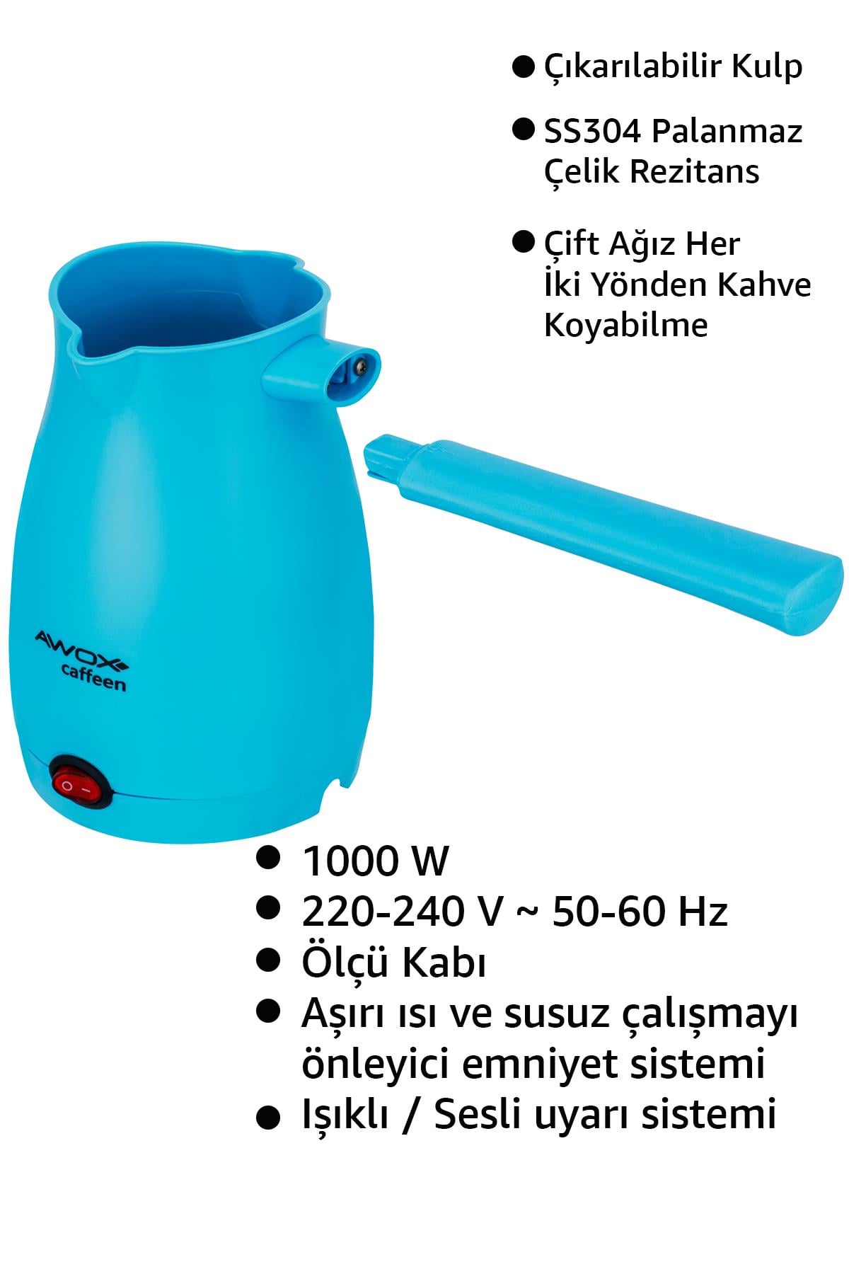 CezvelerAWOX CAFFEEN ELEKTRİKLİ CEZVE MAVİ 