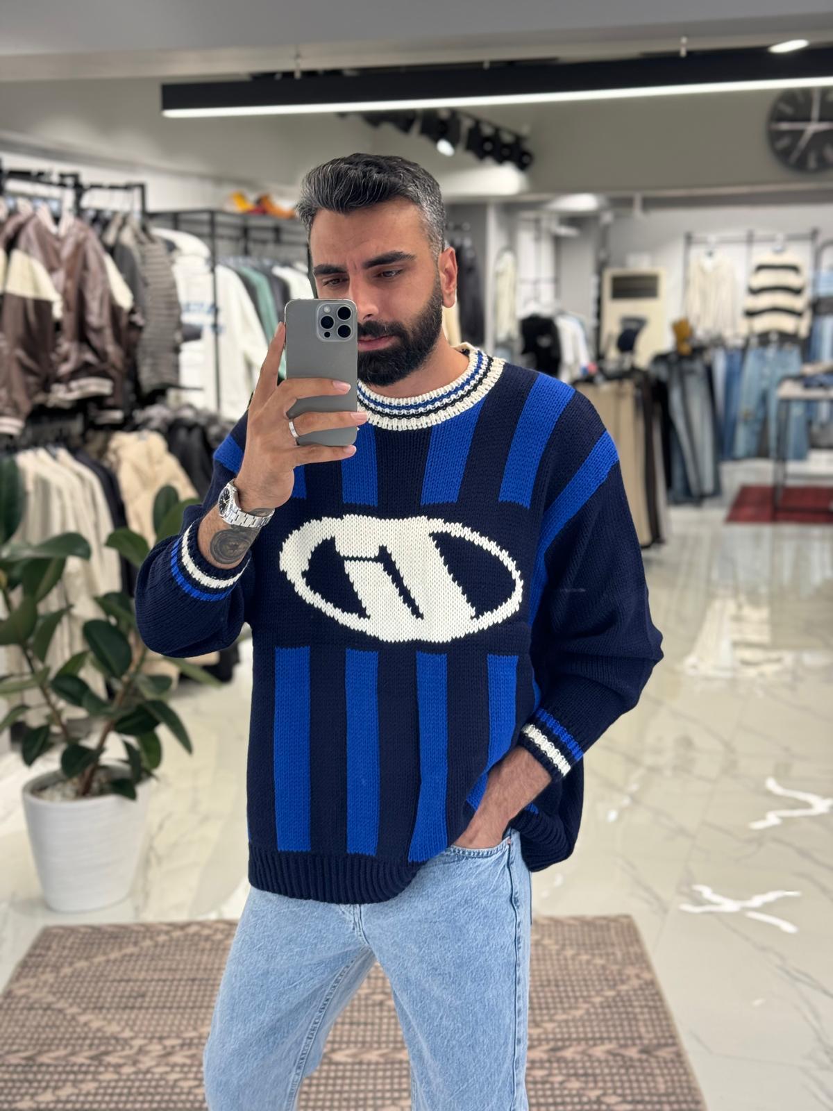 02 Baskı Triko Mavi