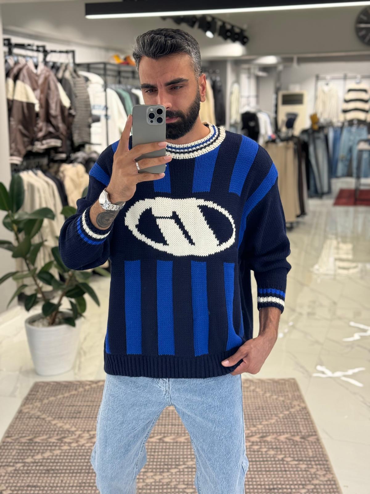 02 Baskı Triko Mavi