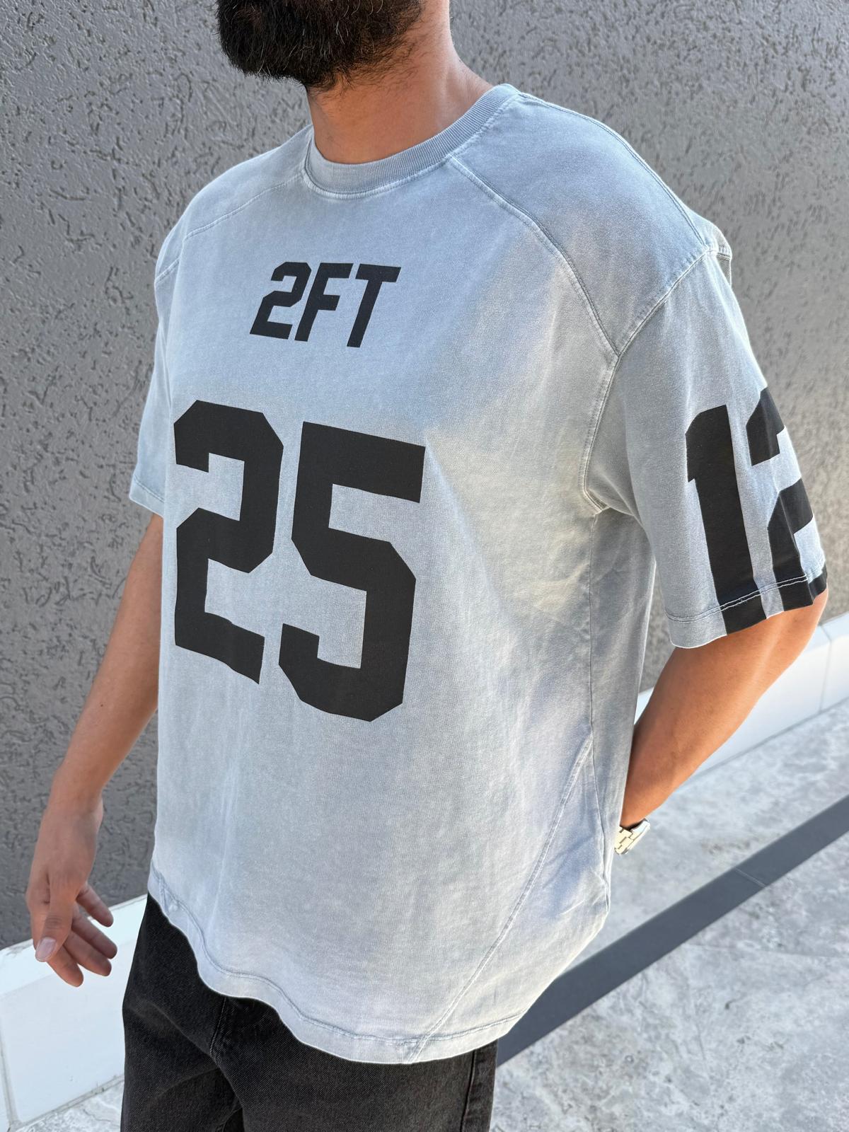 25 Baskılı Oversize Tişört Gri