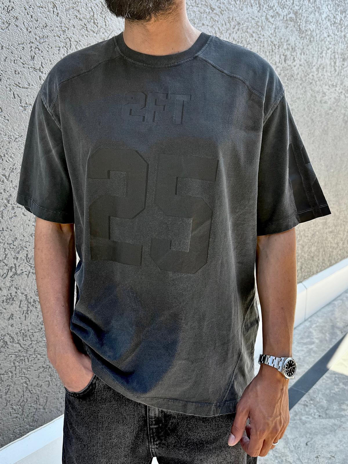 25 Baskılı Oversize Tişört Siyah