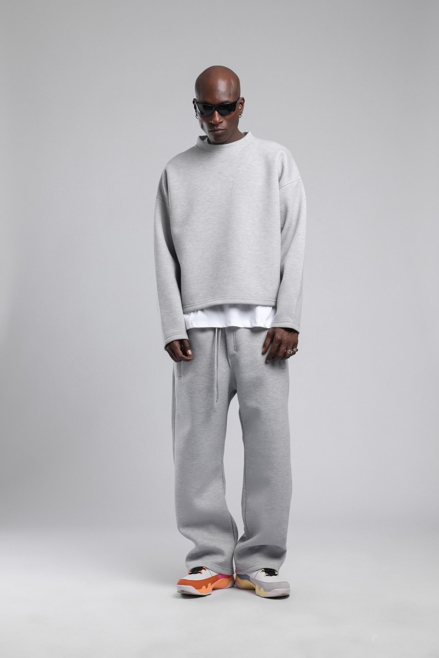 Affected Kabartma Baskılı Sweat Gri