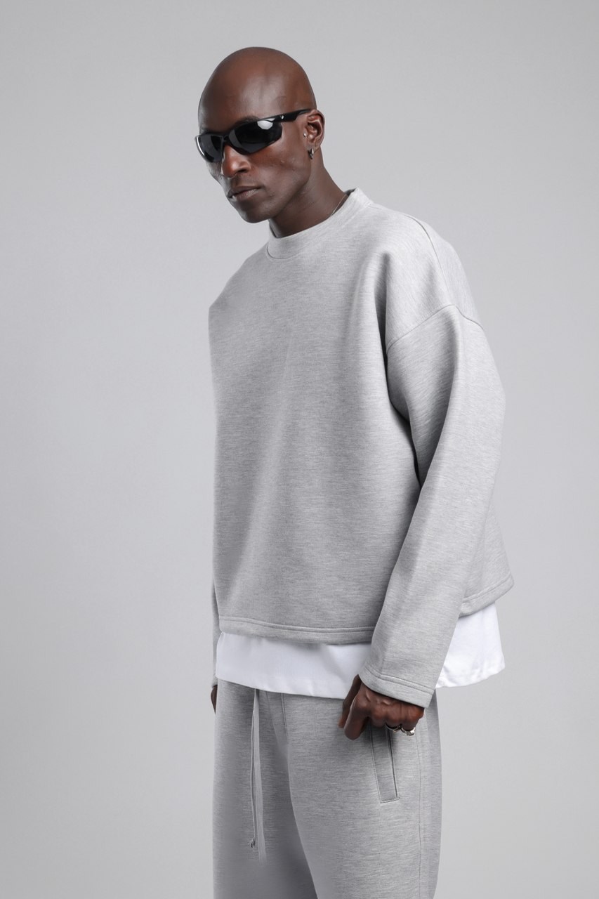 Affected Kabartma Baskılı Sweat Gri