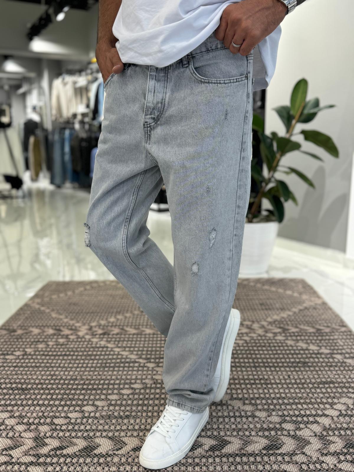 Baggy Jean Pantolon Buz Mavi