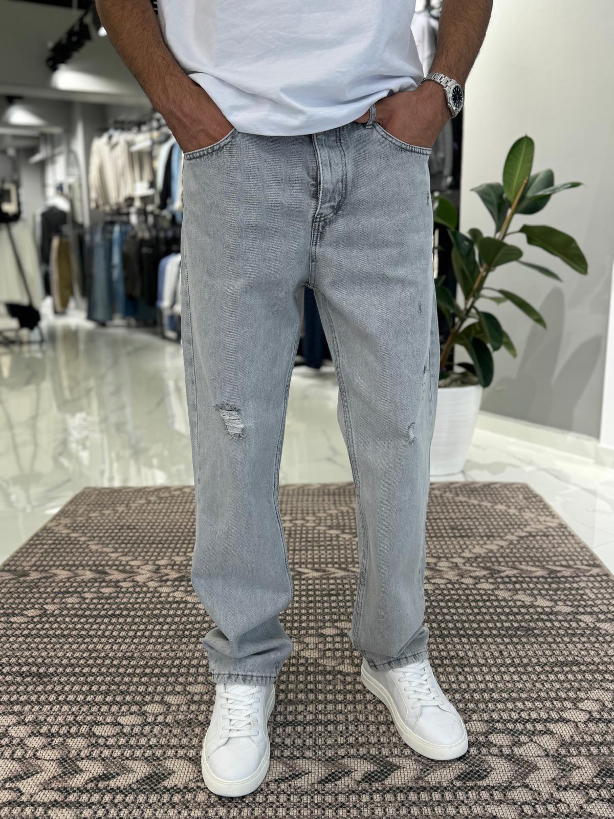 Baggy Jean Pantolon Buz Mavi