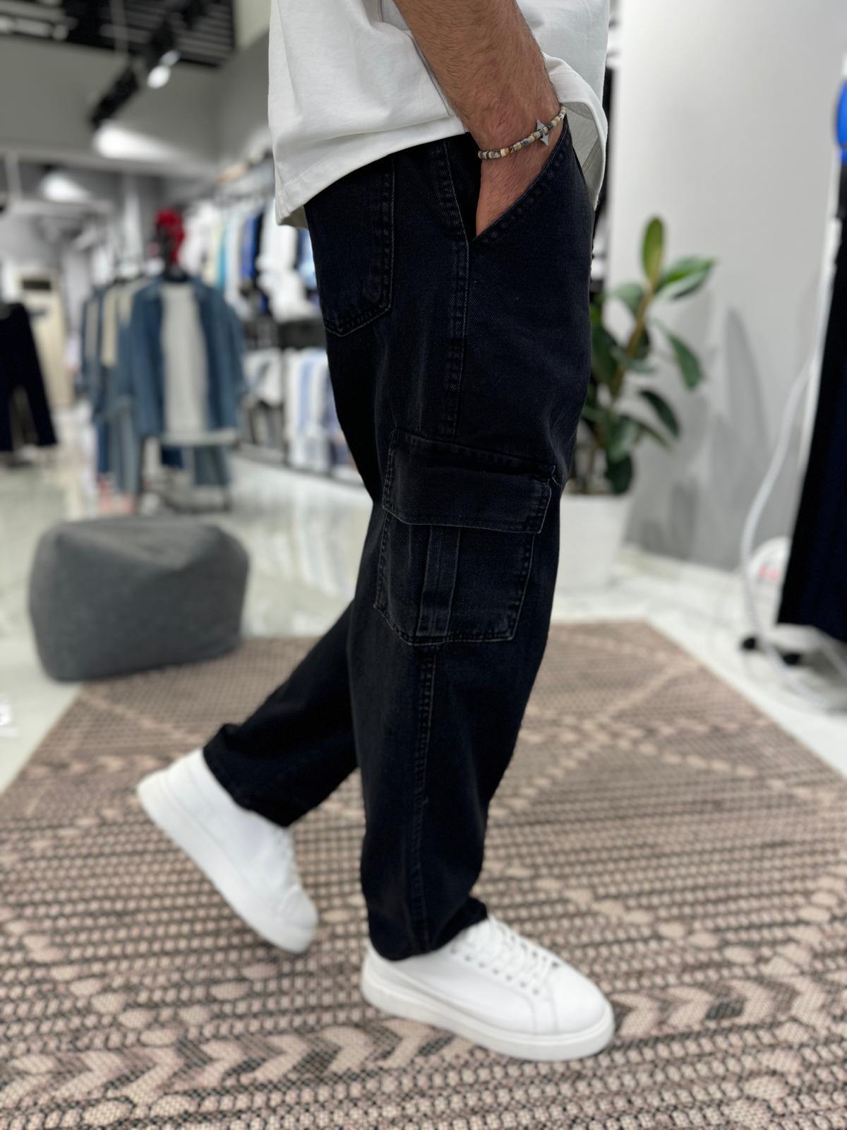 Baggy Kot Pantolon Siyah