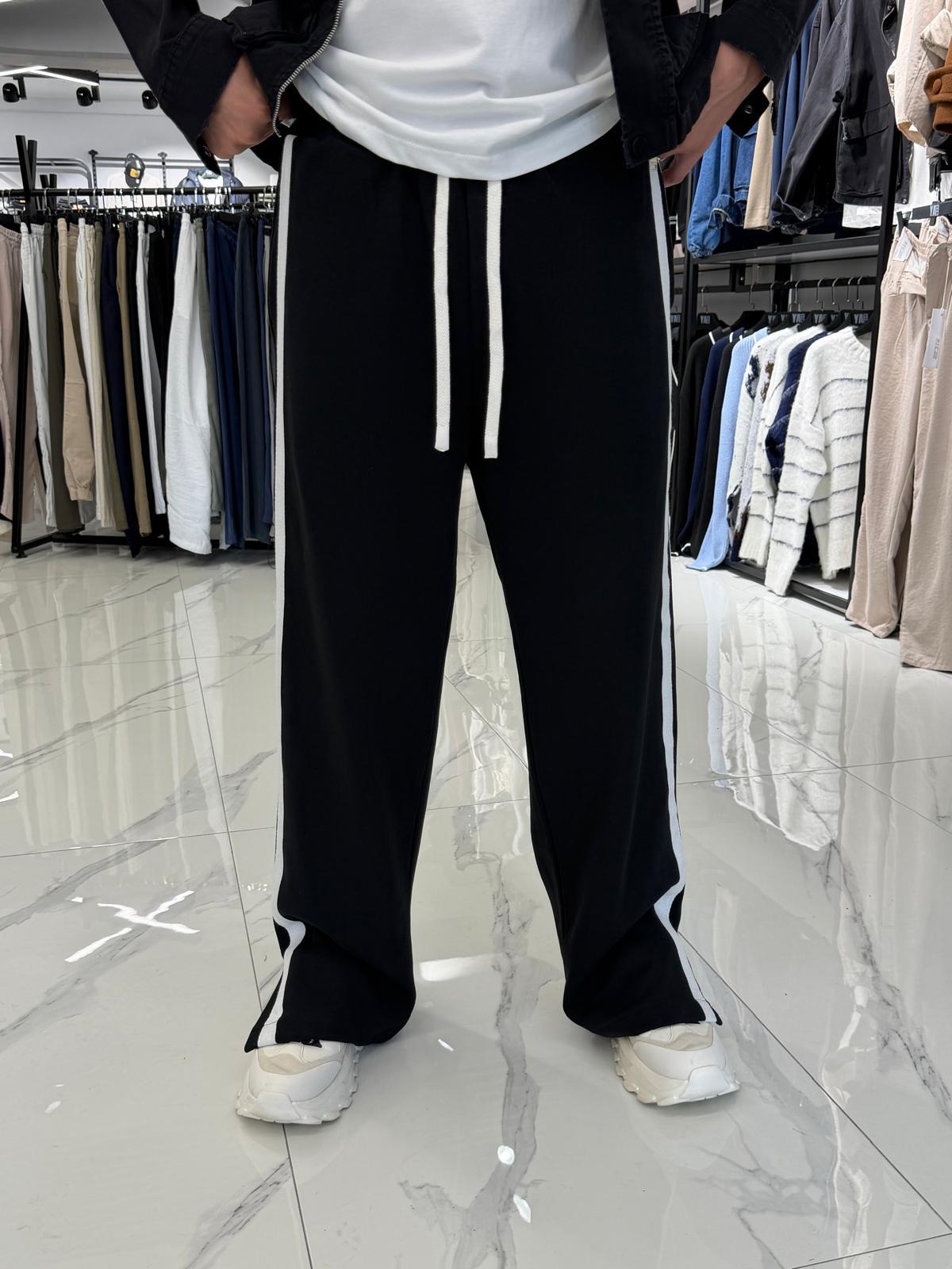 Baggy Şerit Detay Eşofman Siyah