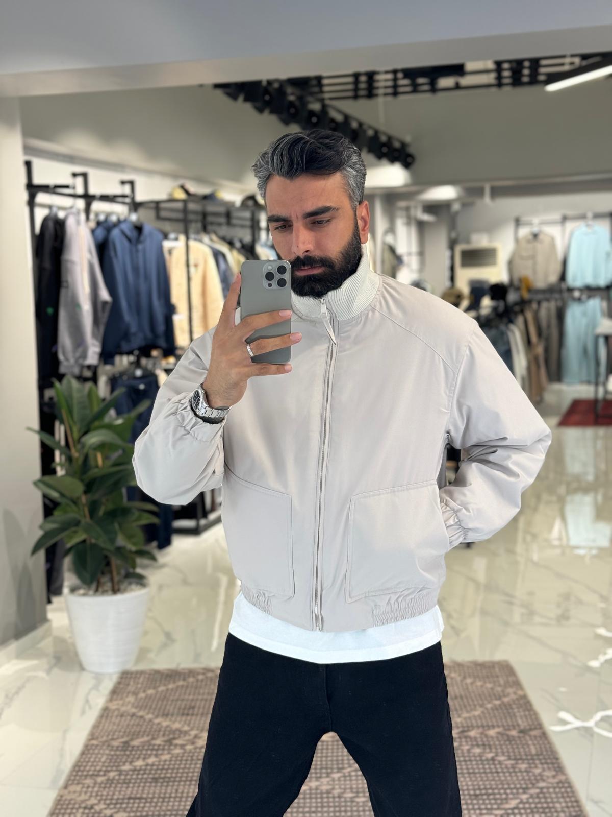 Basic Şişme Mont Krem