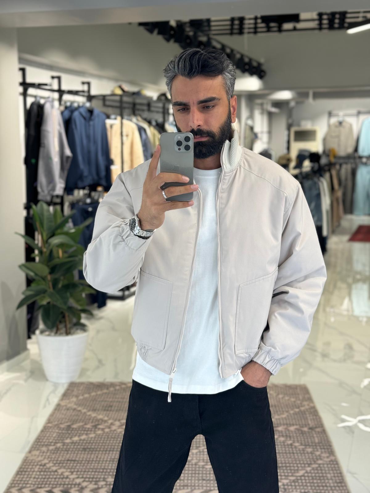 Basic Şişme Mont Krem