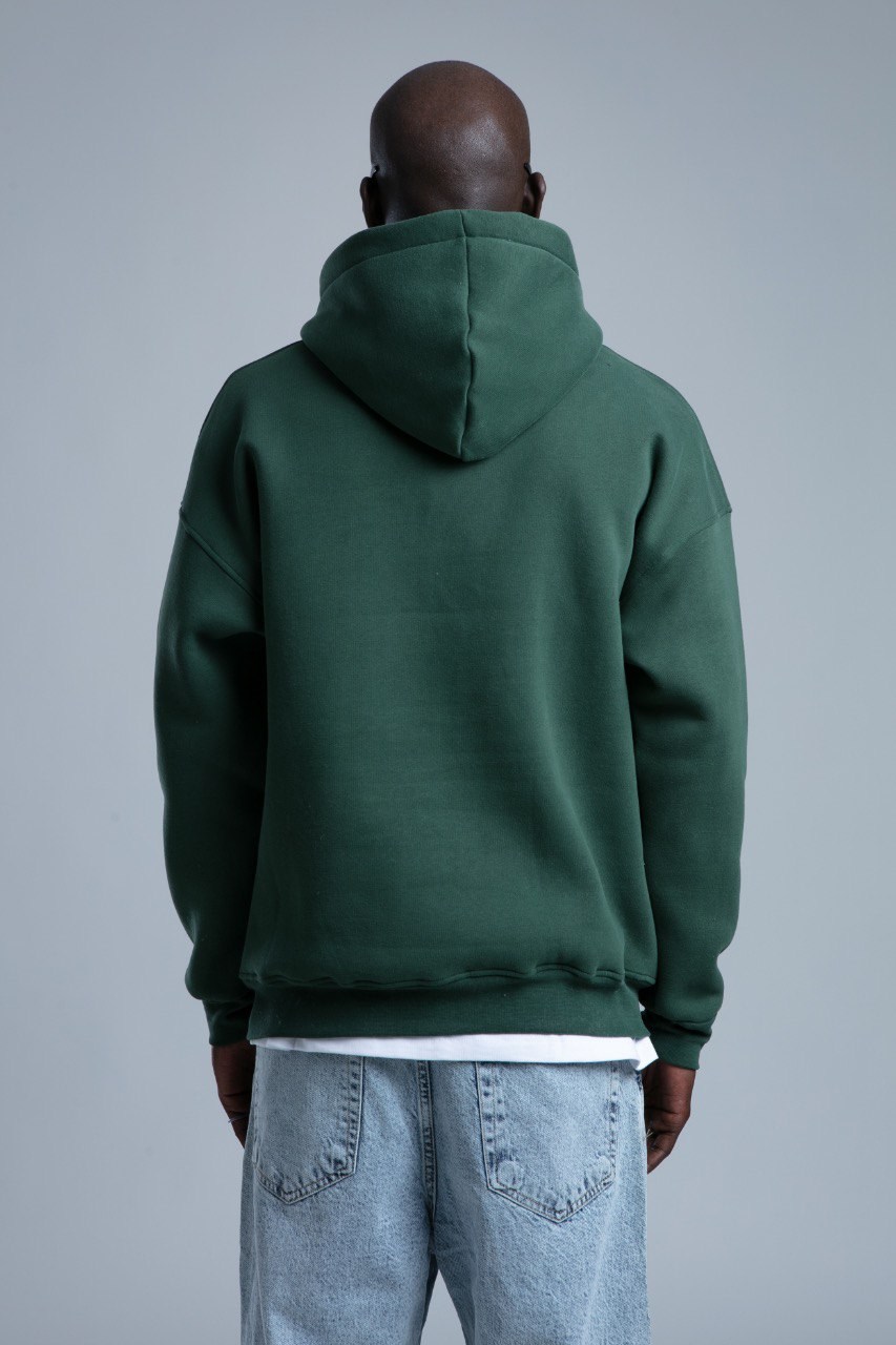 Baskı Detaylı Fermuarlı Sweatshirt Yeşil