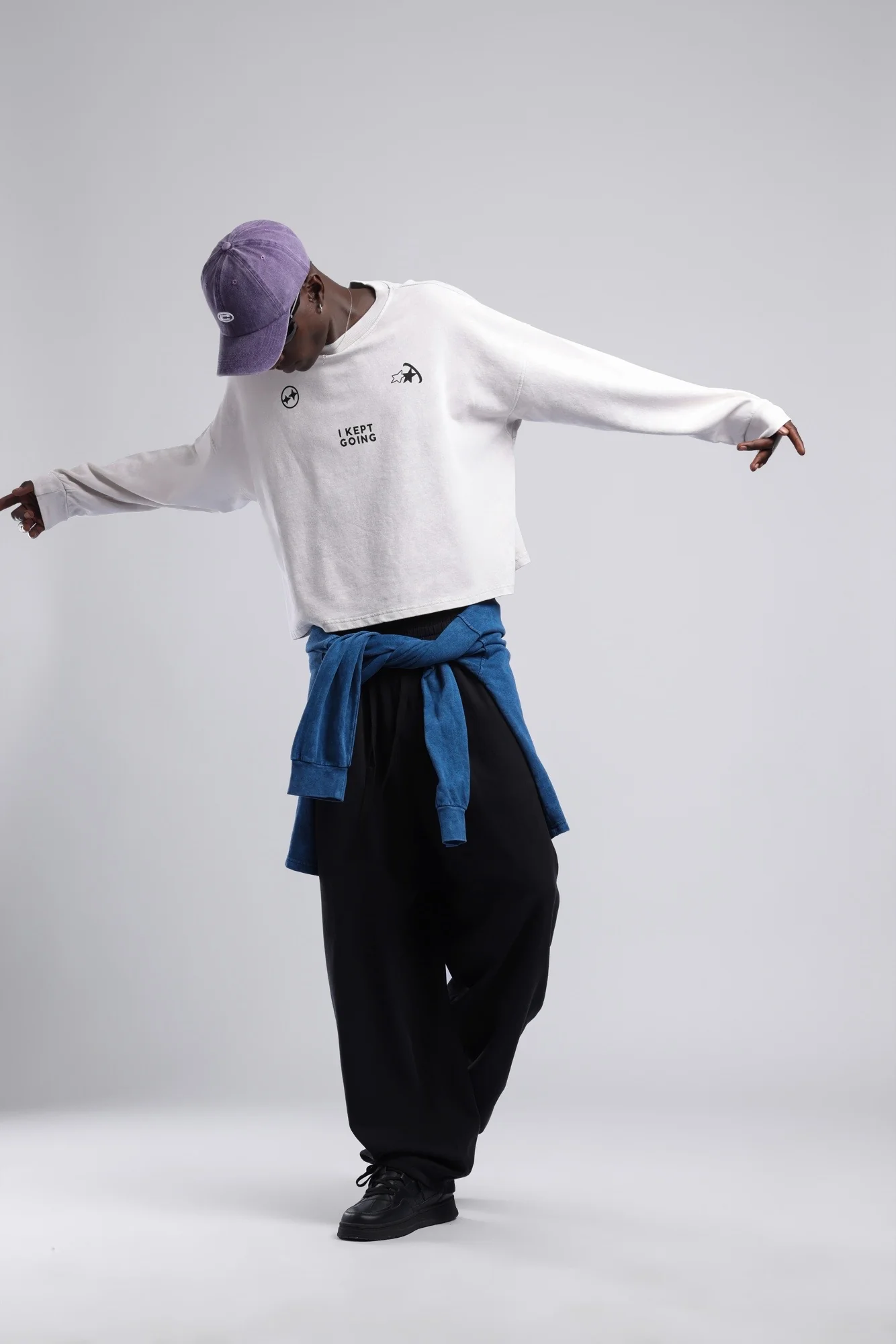 Baskılı Düşük Omuzlu Relaxed Fit Sweatshirt Bej
