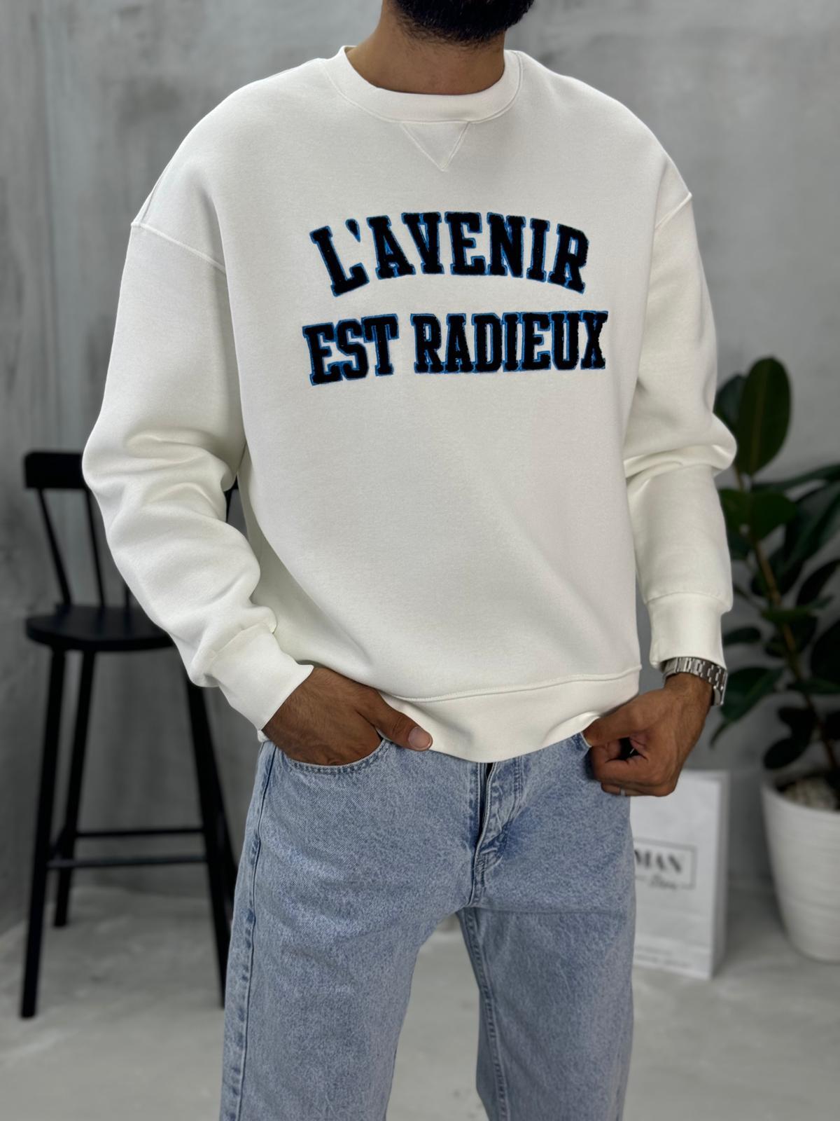 Baskılı Sweatshirt Beyaz