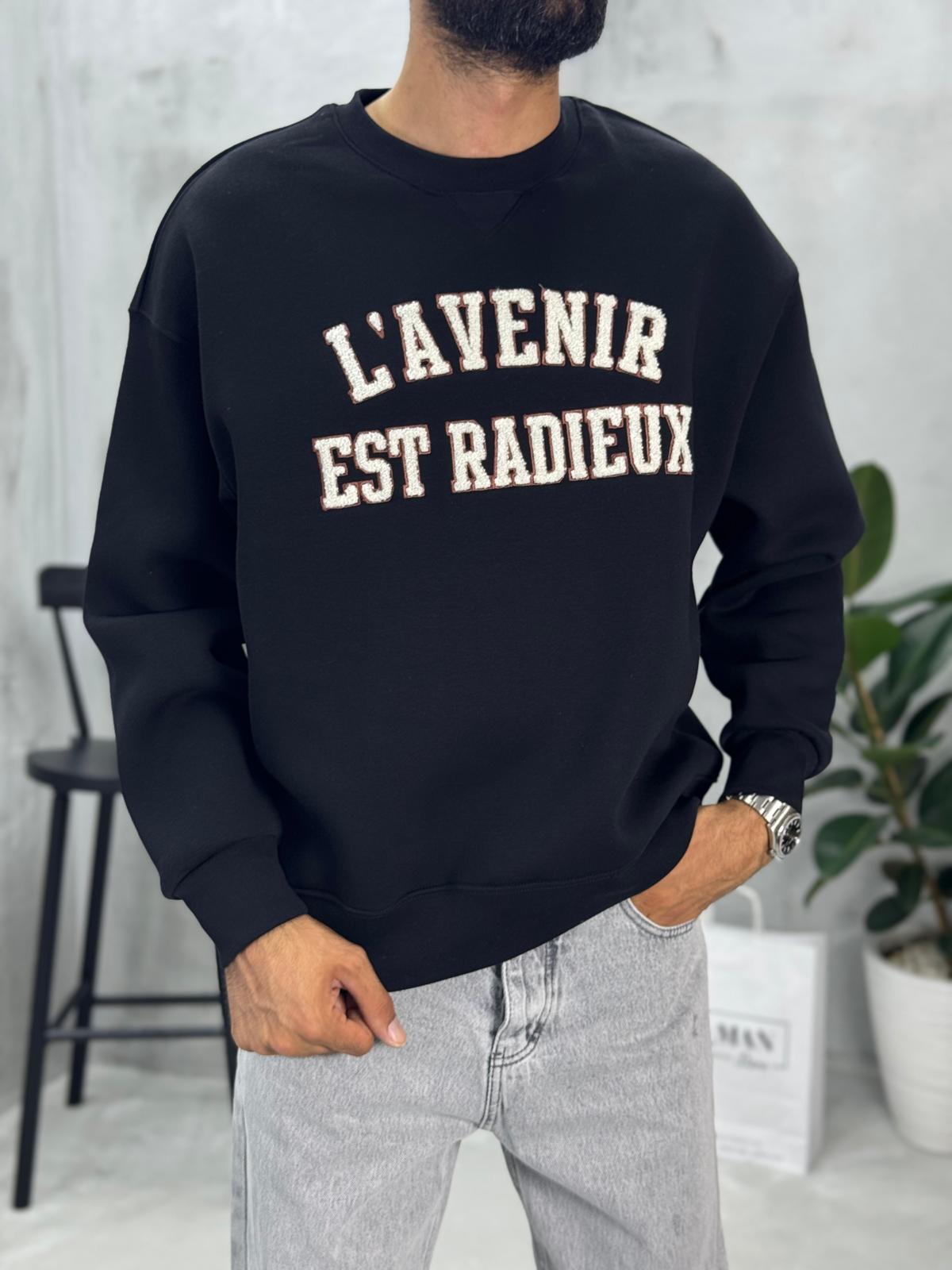 Baskılı Sweatshirt Siyah