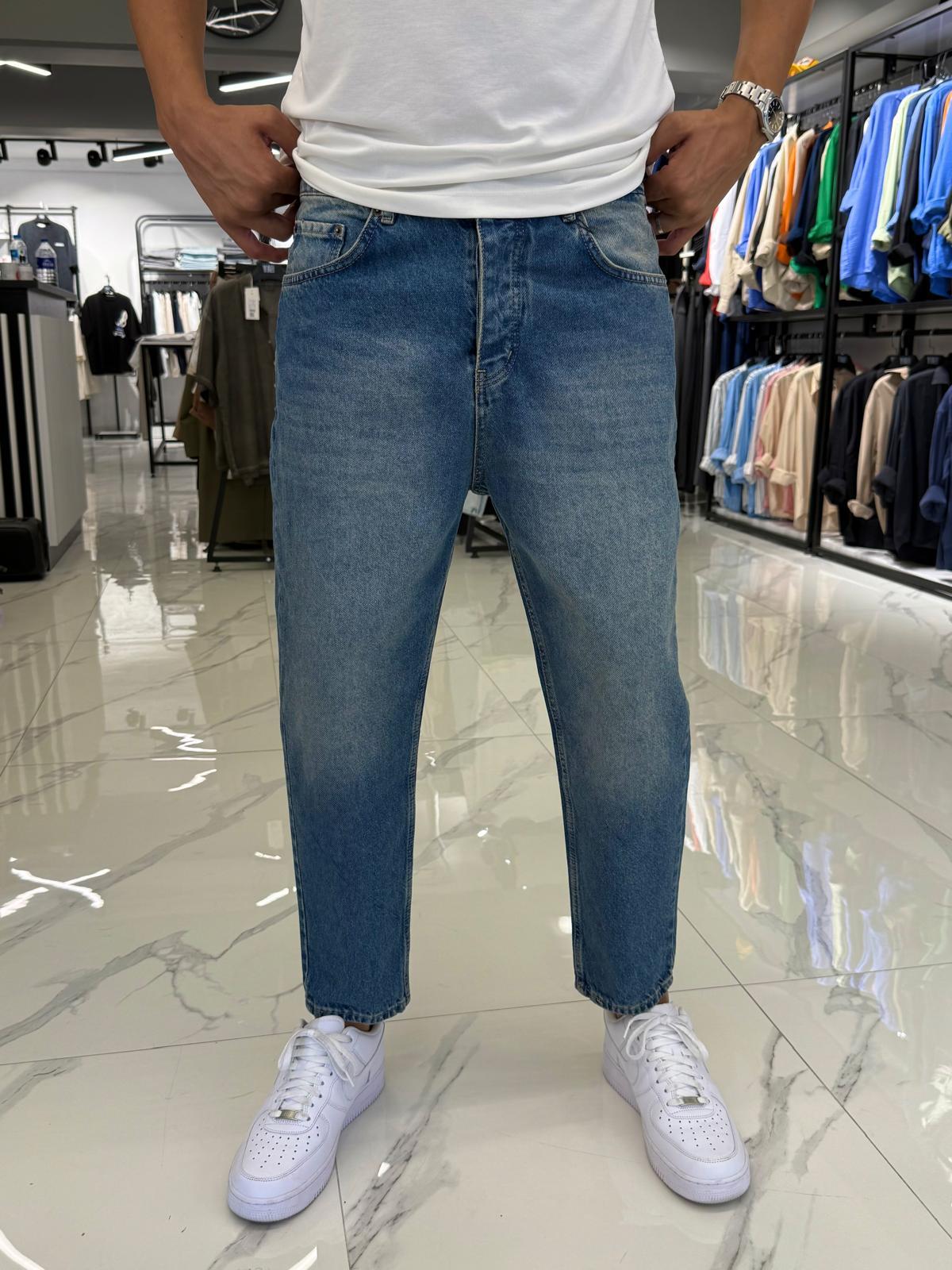 Boyfriend Kalıp Pantolon Mavi
